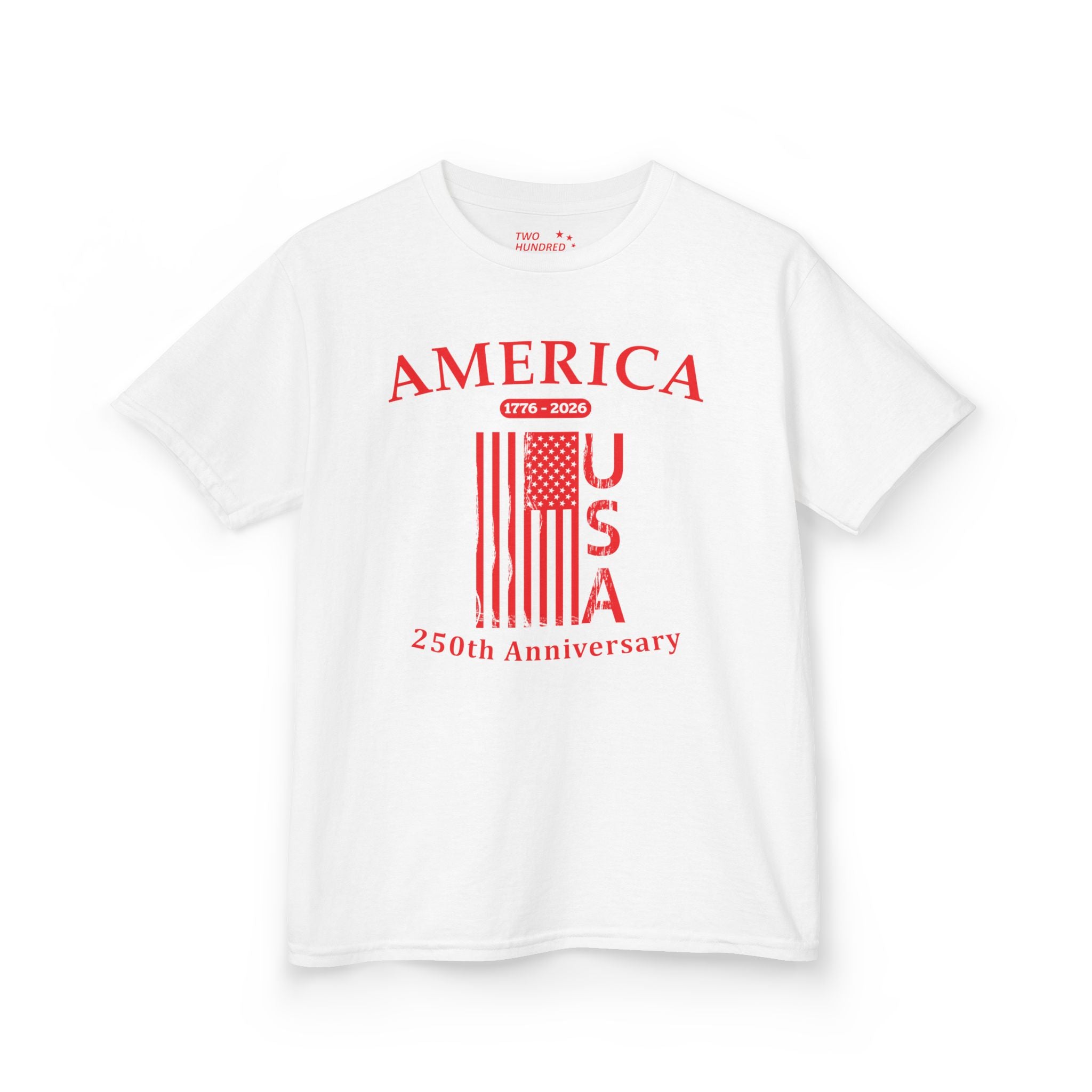 Kids Flag Tee — America USA 250th Anniversary Patriotic Flag Shirt