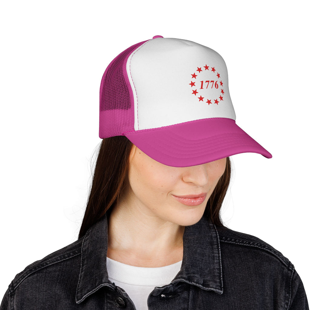1776 13 Stars Trucker Cap — Patriotic Red White & Blue Mesh Hat