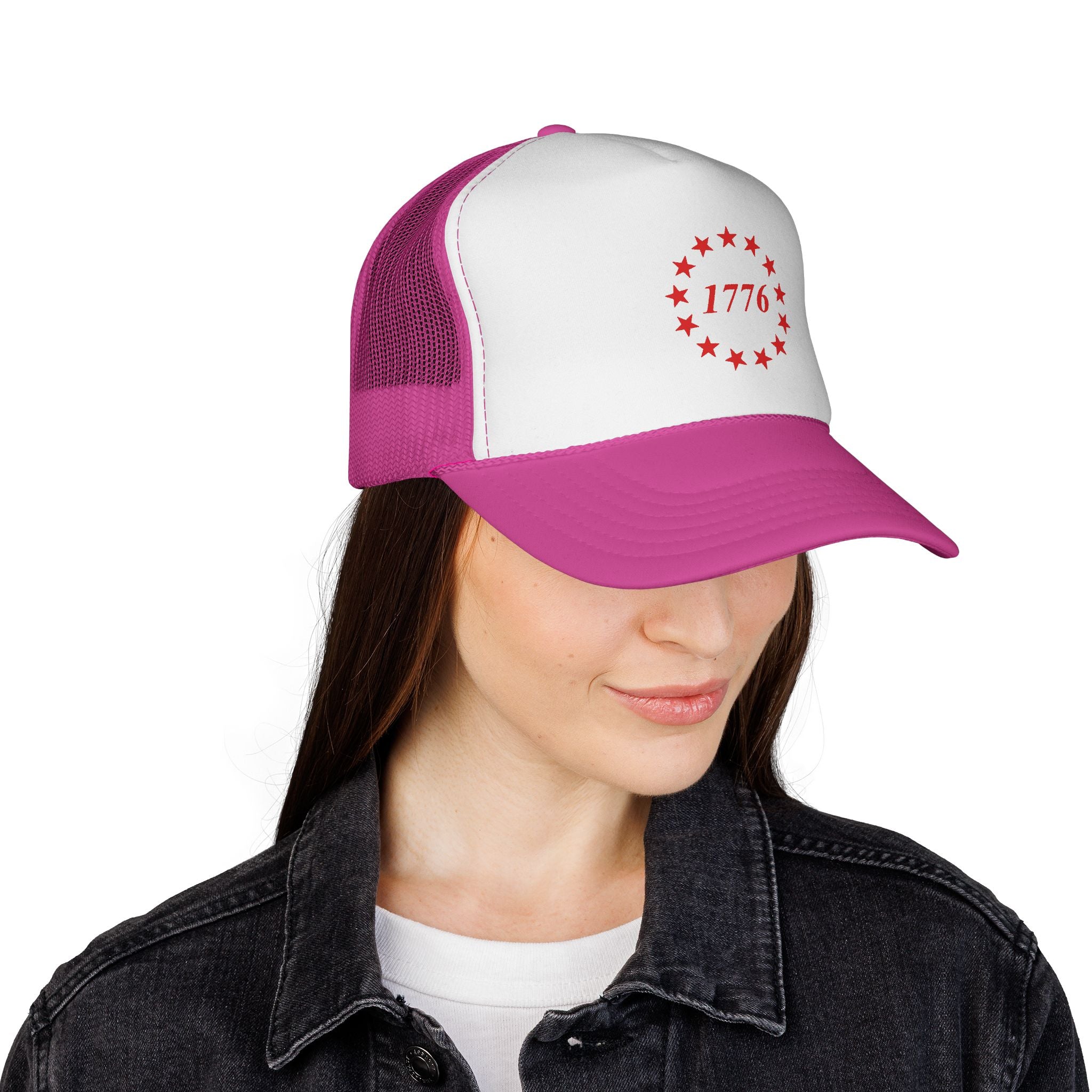 1776 13 Stars Trucker Cap — Patriotic Red White & Blue Mesh Hat