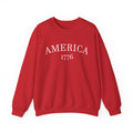 America 1776 Sweatshirt — Patriotic Red Crewneck