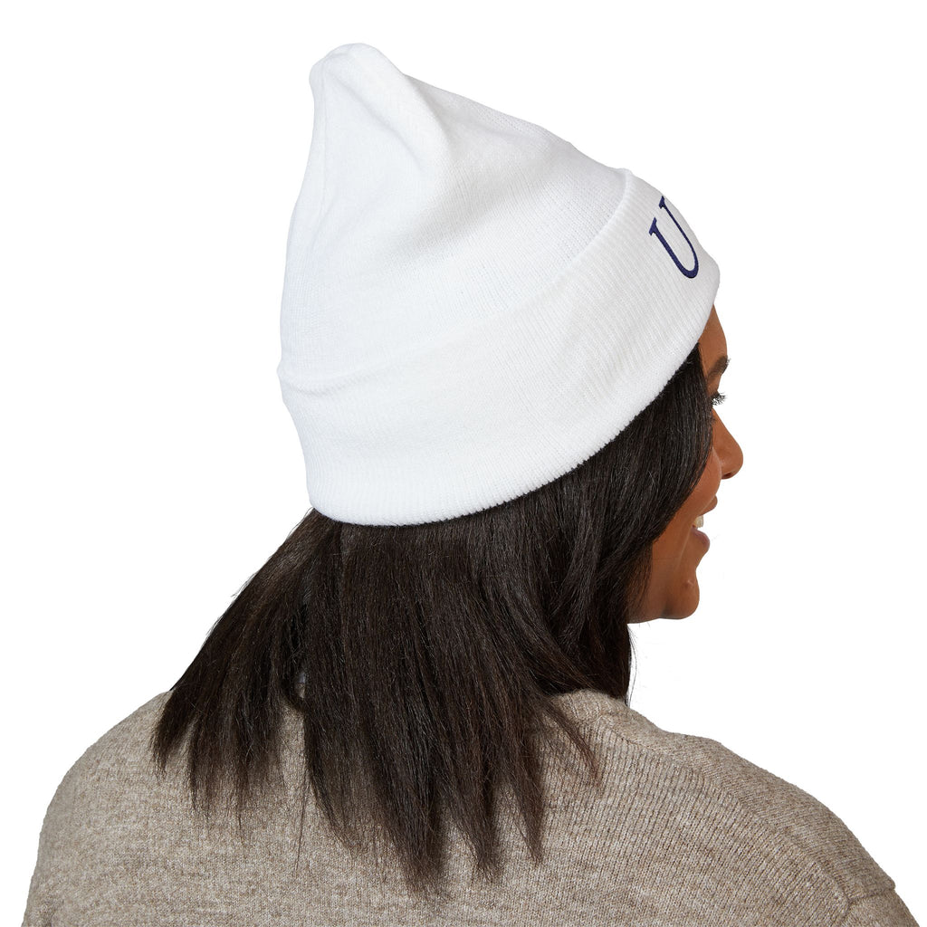 USA Embroidered Light Color Beanie - Classic Cuffed Knit Winter Hat