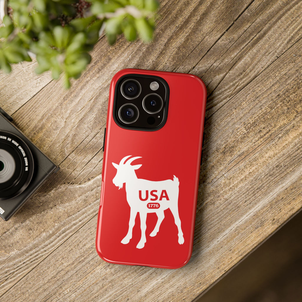 USA GOAT Phone Case — Patriotic 1776 Red Protective Case