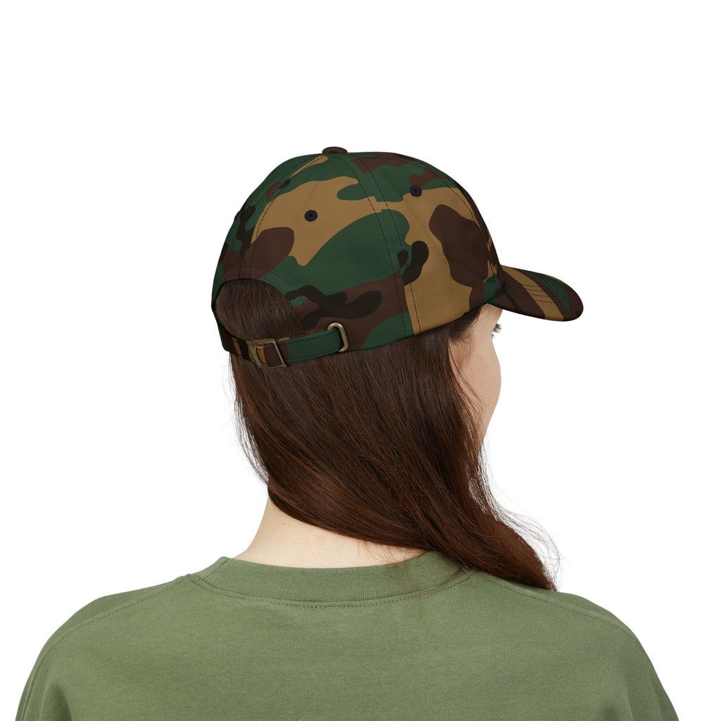 USA Dark Colors Dad Cap - Military Camouflage Baseball Hat with USA Embroidered Text