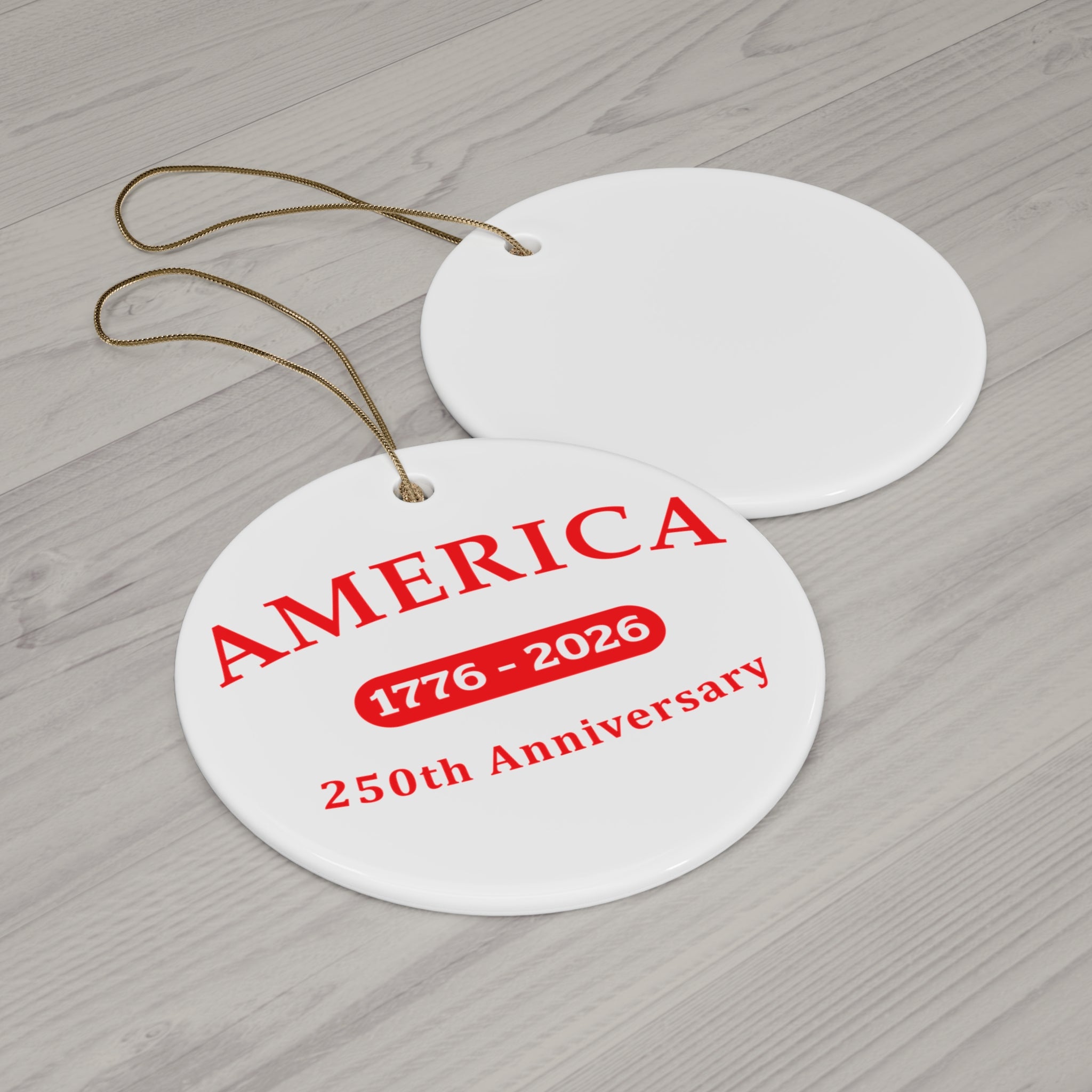 America 1776–2026 250th Anniversary Ceramic White Star Ornament