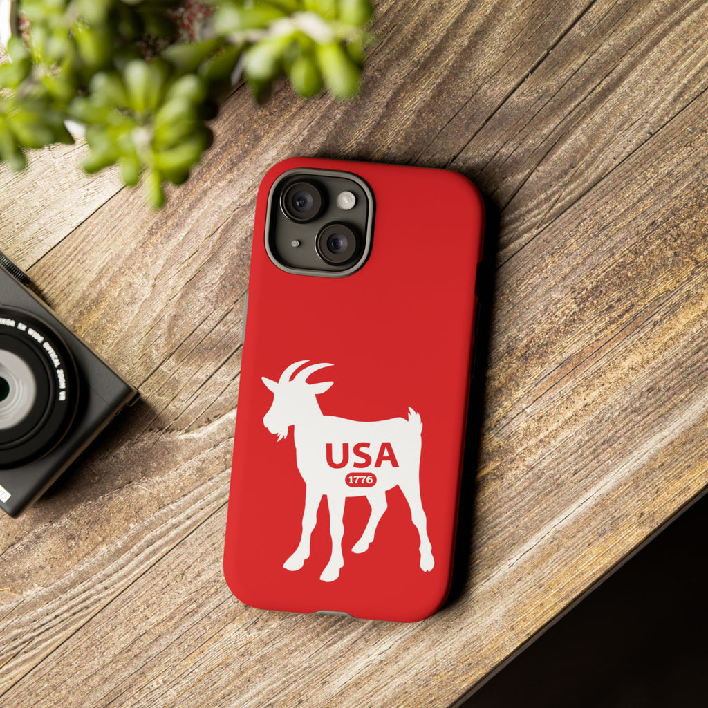 USA GOAT Phone Case — Patriotic 1776 Red Protective Case