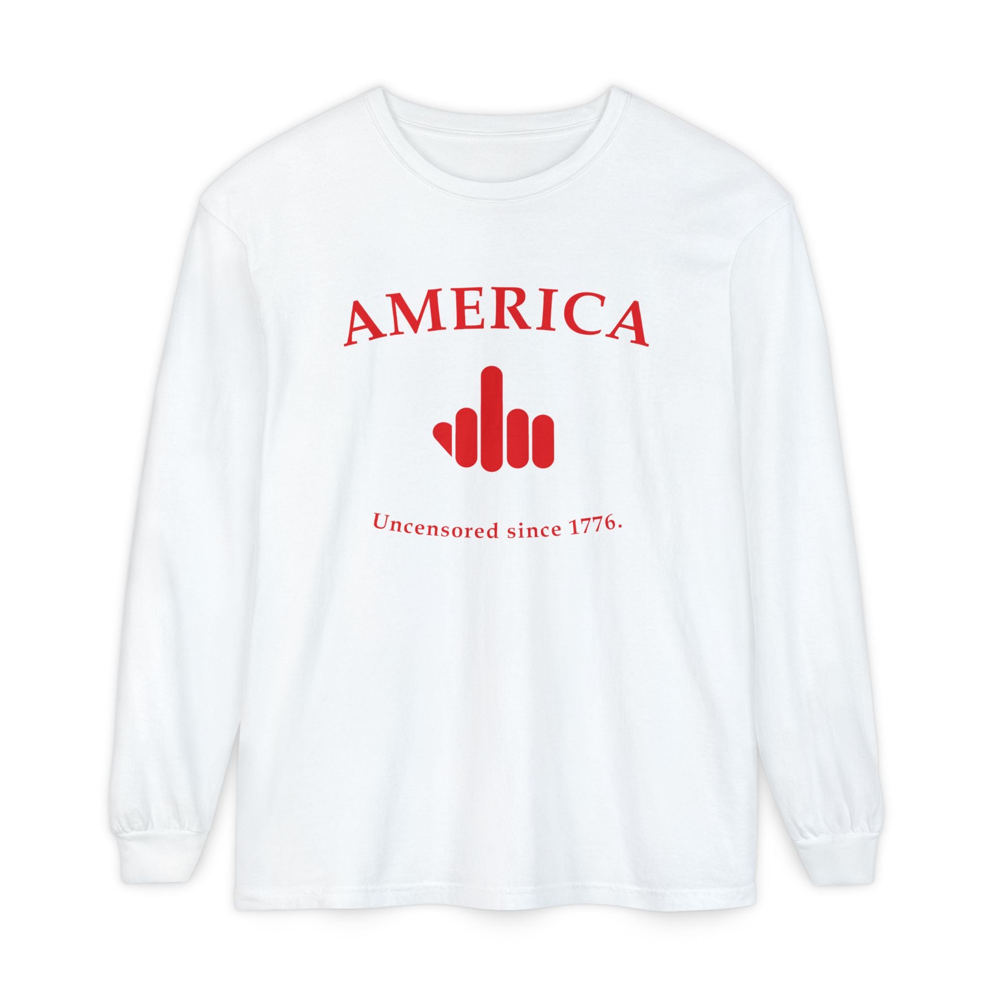 America 1776 Middle Finger Long Sleeve Tee