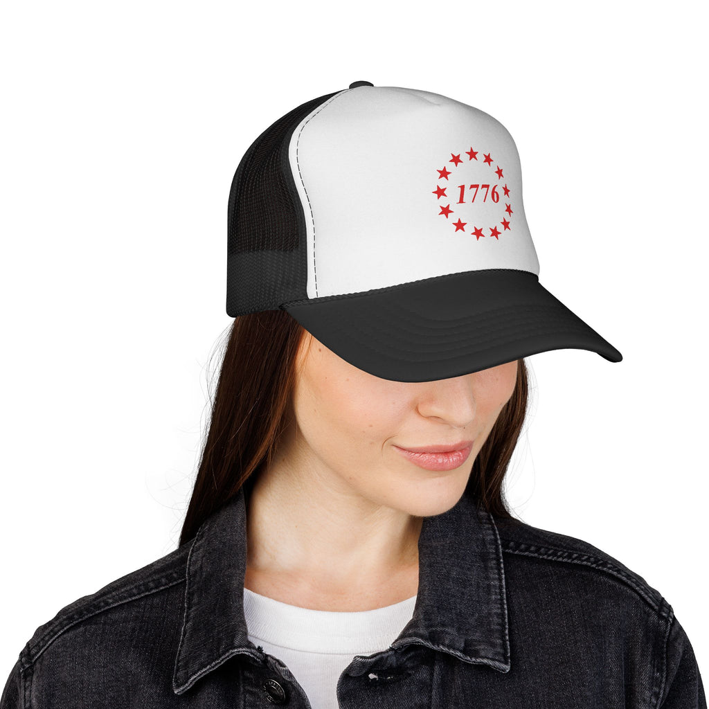 1776 13 Stars Trucker Cap — Patriotic Red White & Blue Mesh Hat