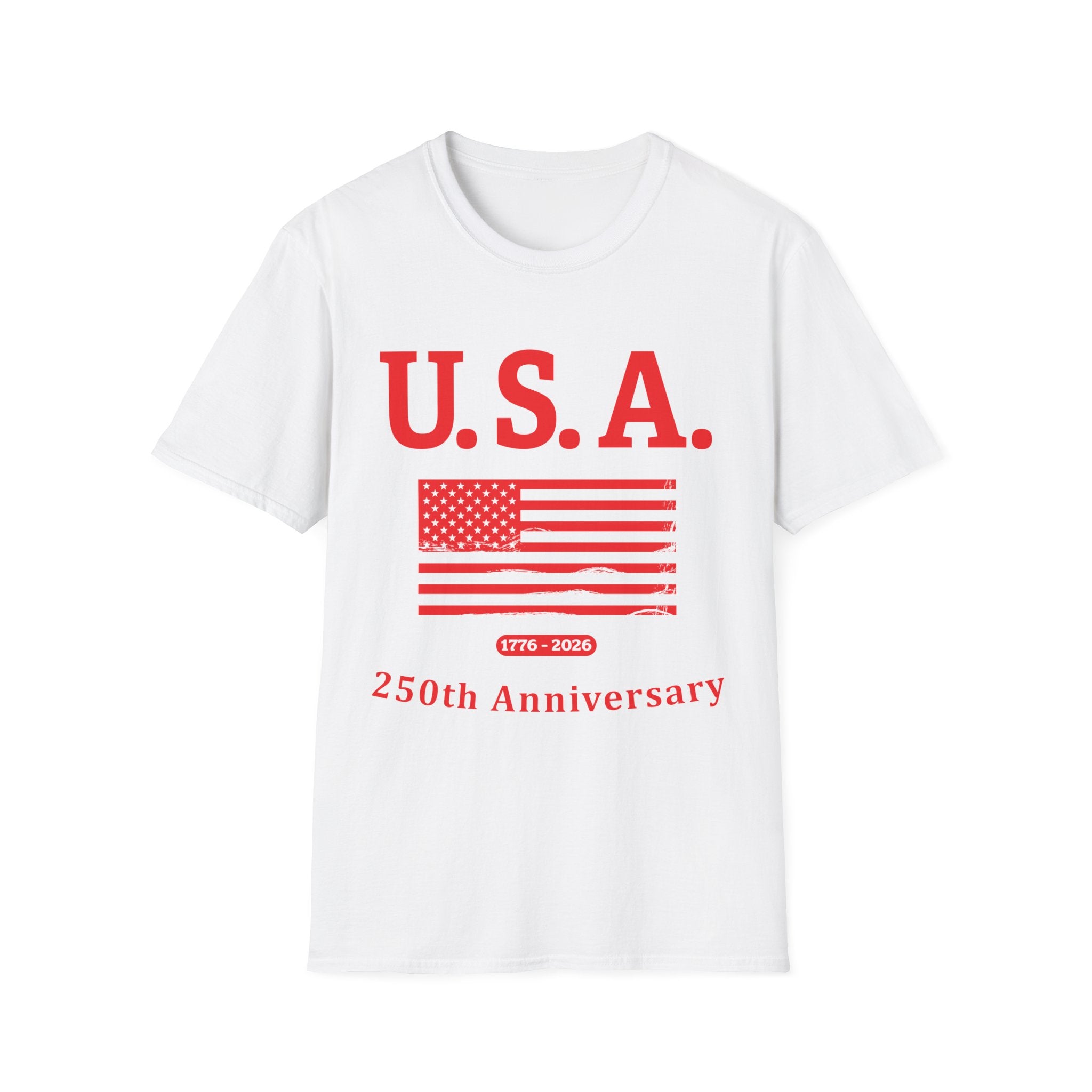 USA 250th Anniversary Soft Style T-Shirt — Patriotic American Flag Tee