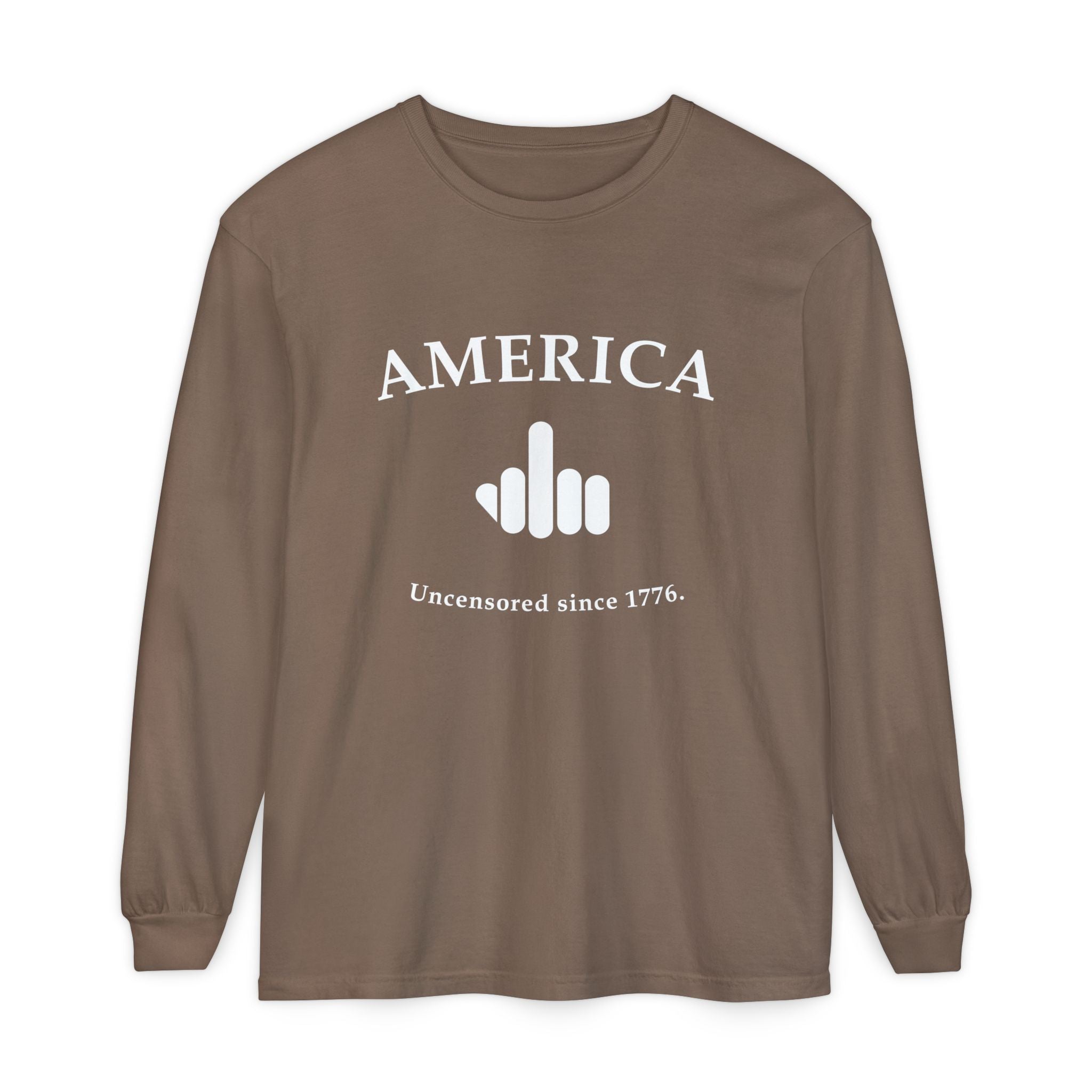 America 1776 Middle Finger Long Sleeve Tee