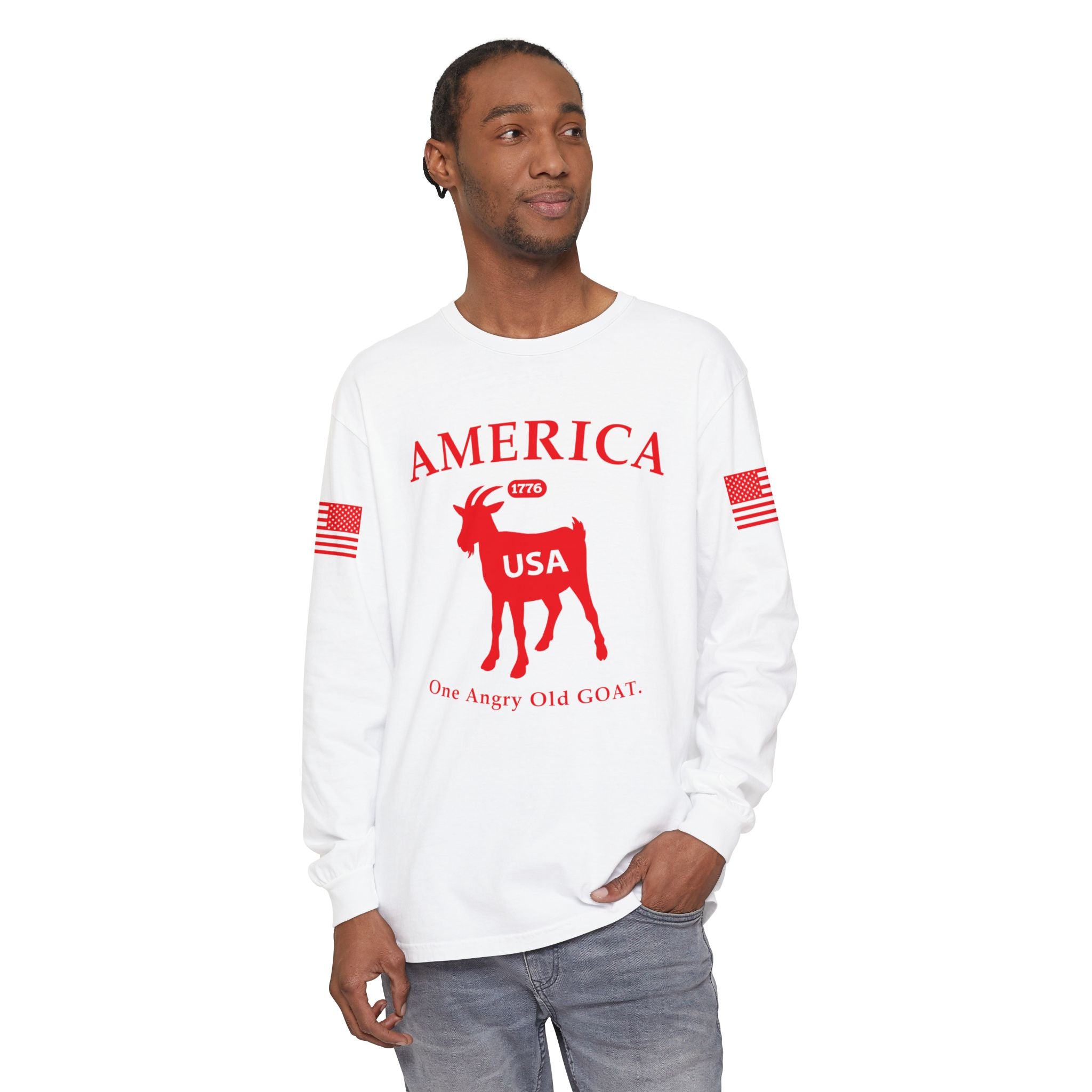 America 1776 Angry Old GOAT Long Sleeve Tee