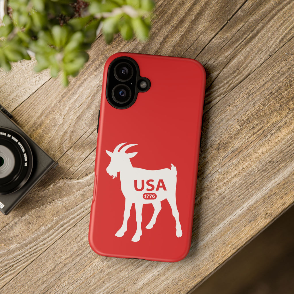 USA GOAT Phone Case — Patriotic 1776 Red Protective Case