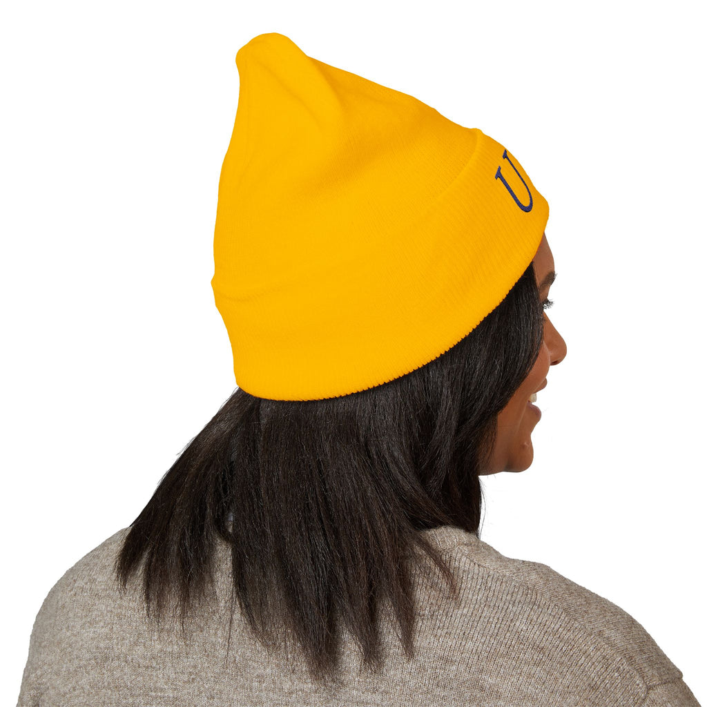 USA Embroidered Light Color Beanie - Classic Cuffed Knit Winter Hat