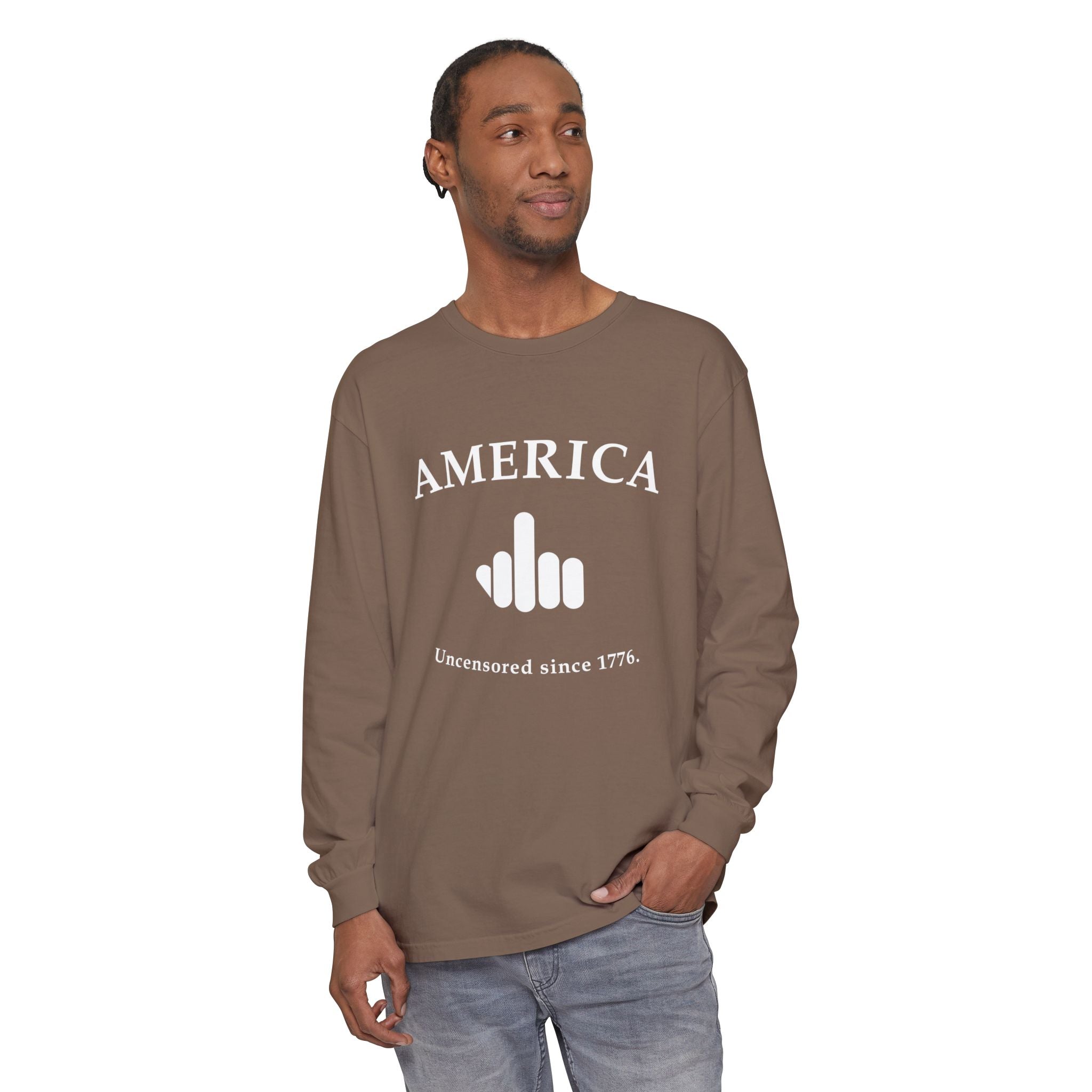 America 1776 Middle Finger Long Sleeve Tee