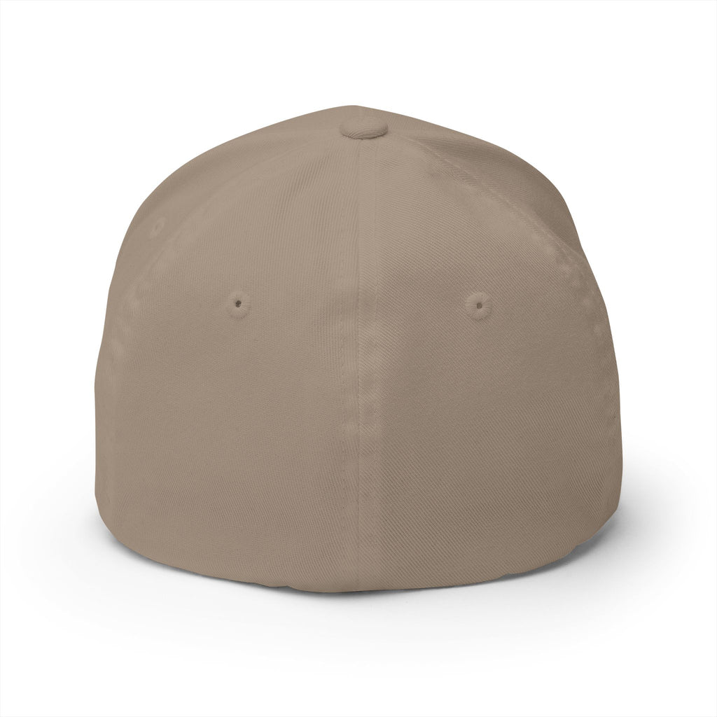 USA Embroidered Light Color Fitted Cap — Classic Patriotic White Hat