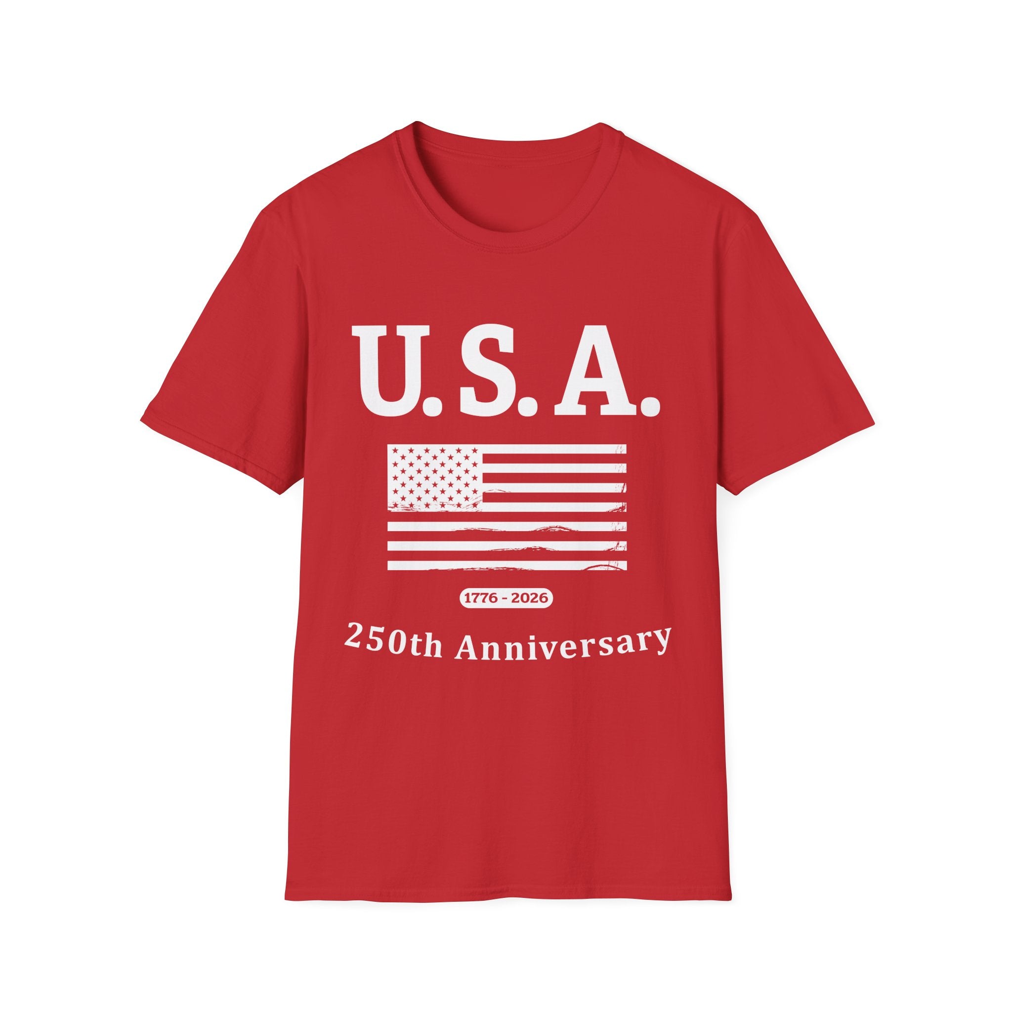 USA 250th Anniversary Soft Style T-Shirt — Patriotic American Flag Tee