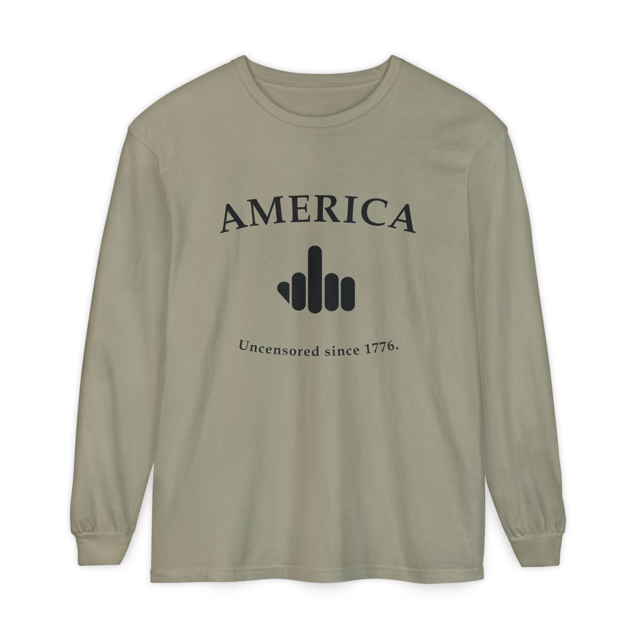 America 1776 Middle Finger Long Sleeve Tee