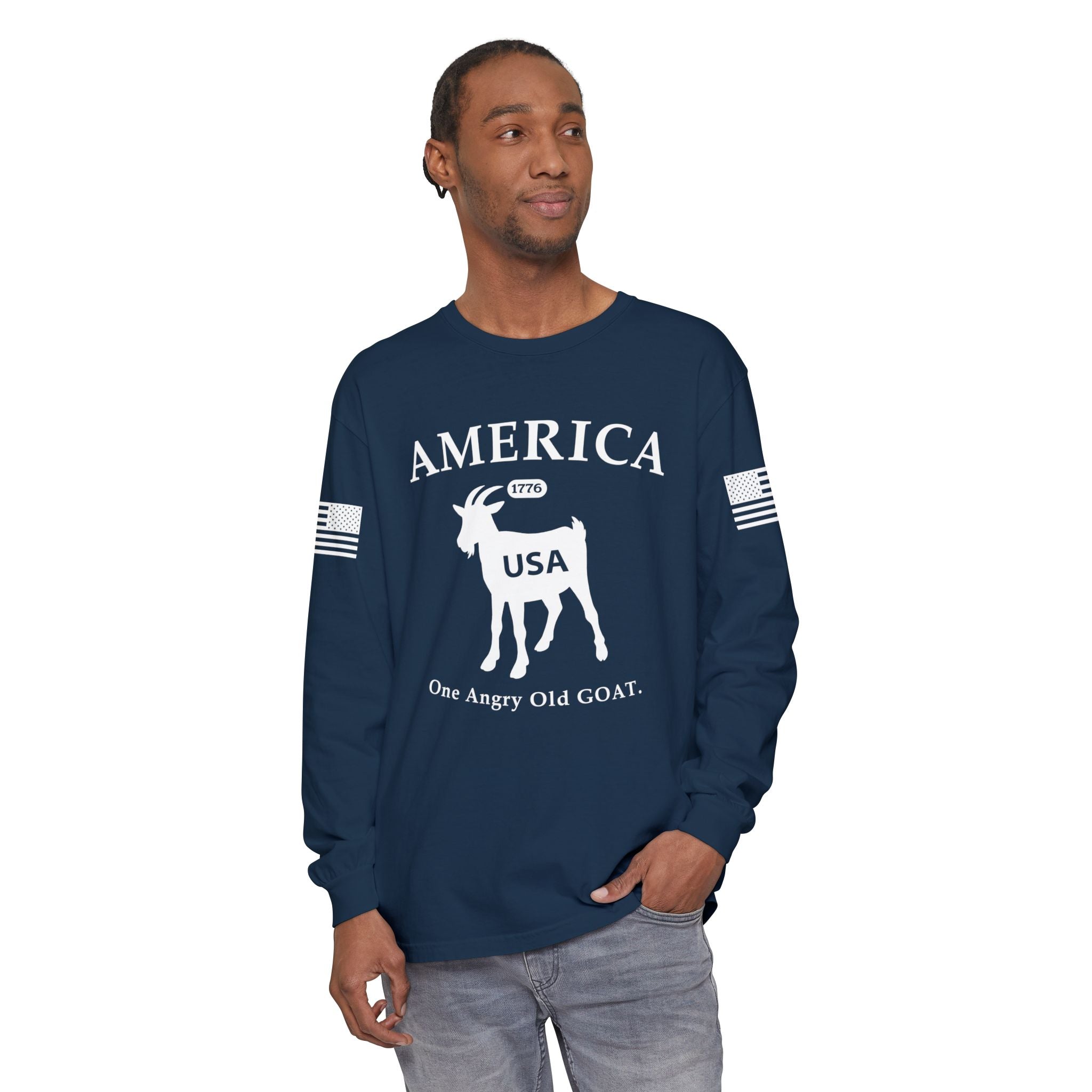 America 1776 Angry Old GOAT Long Sleeve Tee