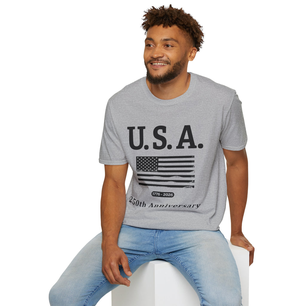 USA 250th Anniversary Soft Style T-Shirt — Patriotic American Flag Tee