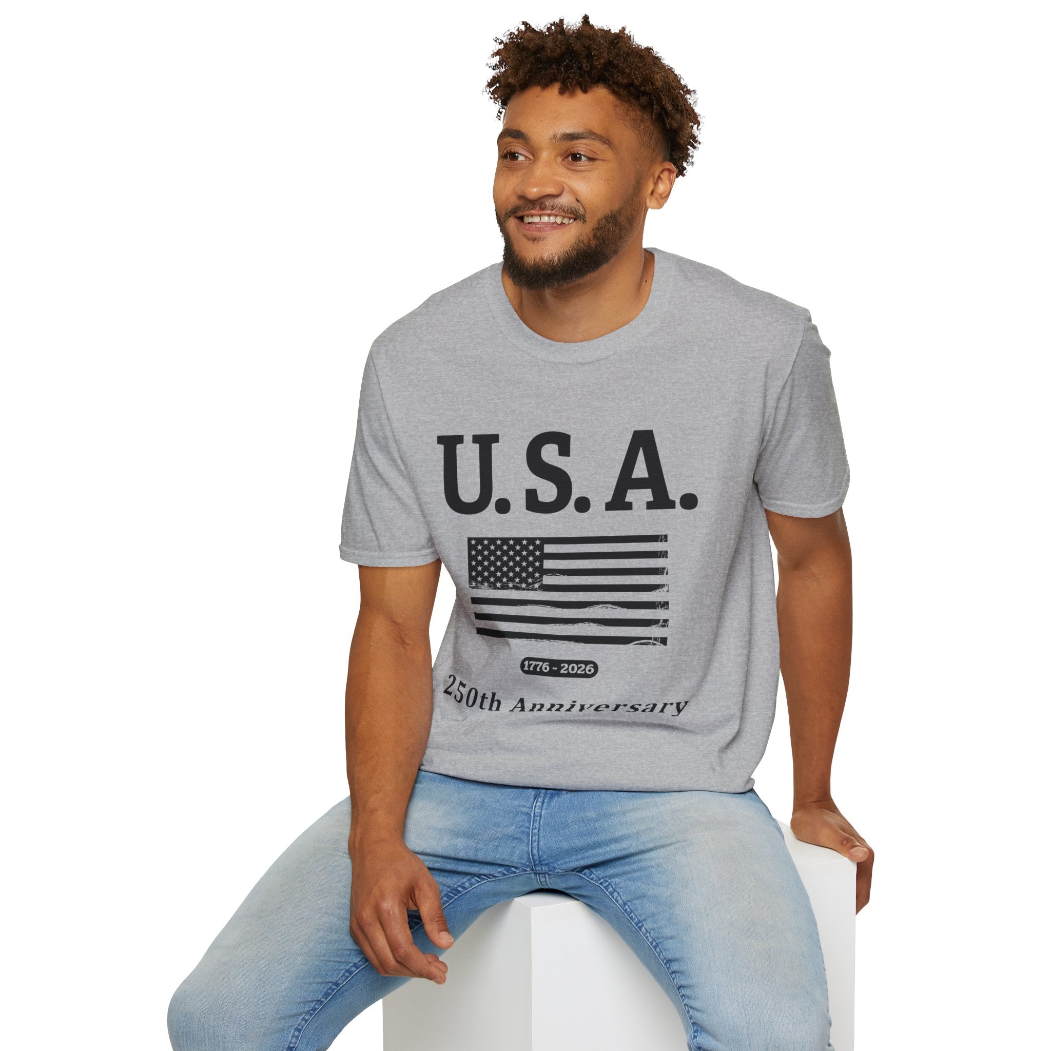 USA 250th Anniversary Soft Style T-Shirt — Patriotic American Flag Tee