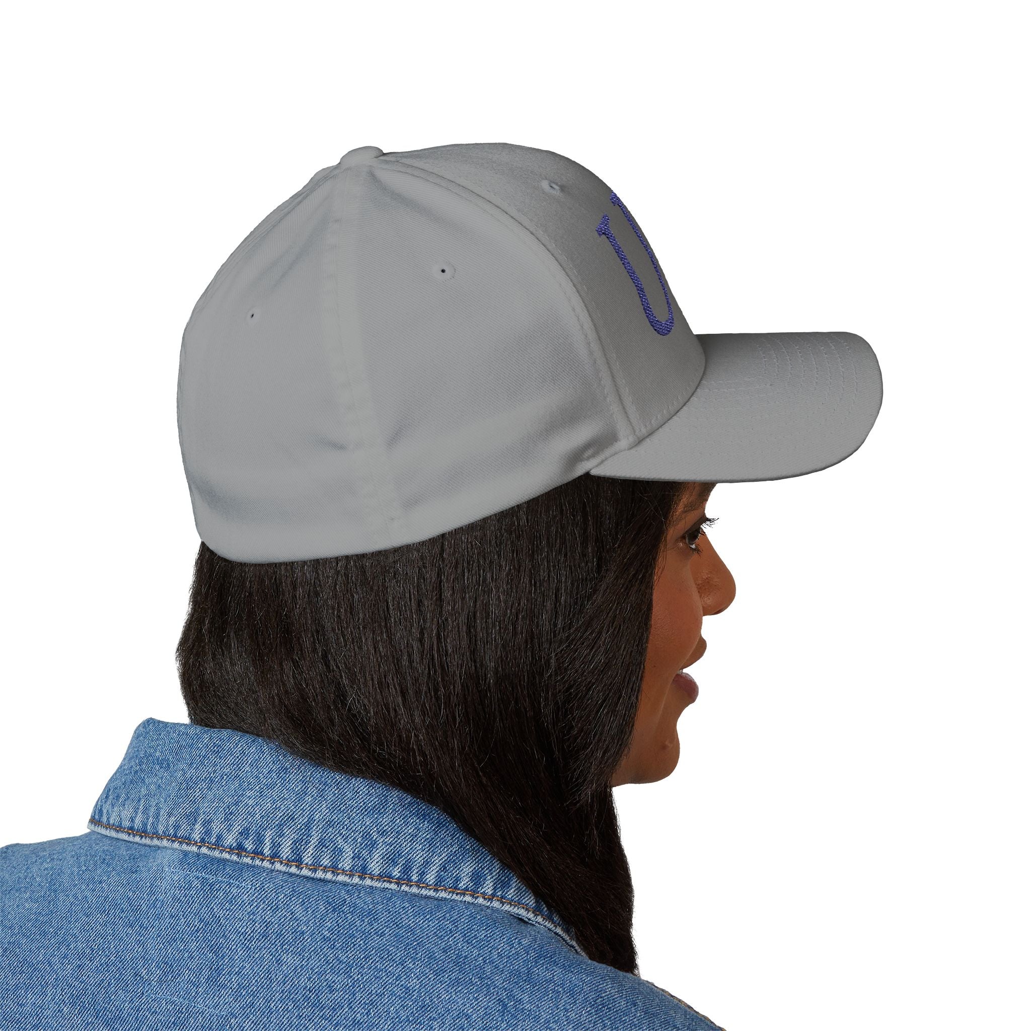 USA Embroidered Light Color Fitted Cap — Classic Patriotic White Hat