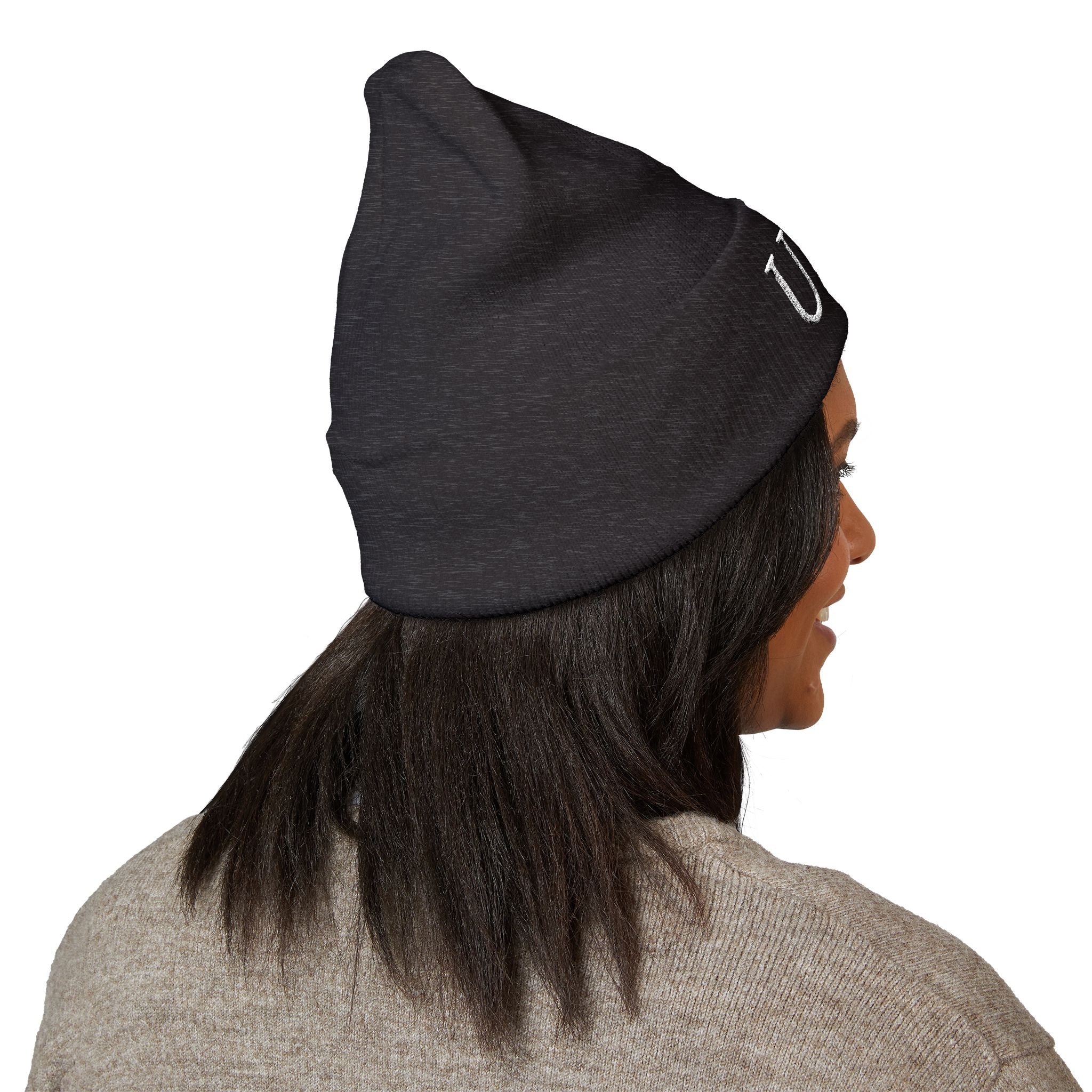 USA Embroidered Dark Color Cuffed Beanie — Patriotic Knit Hat