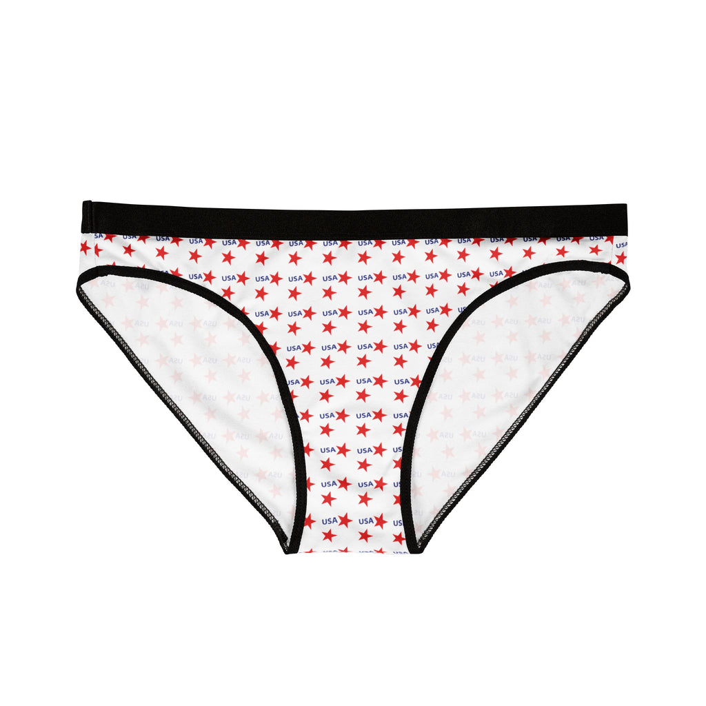Patriotic Star Print Bikini Briefs — Red & Blue All-Over-Print Women's Underwear
