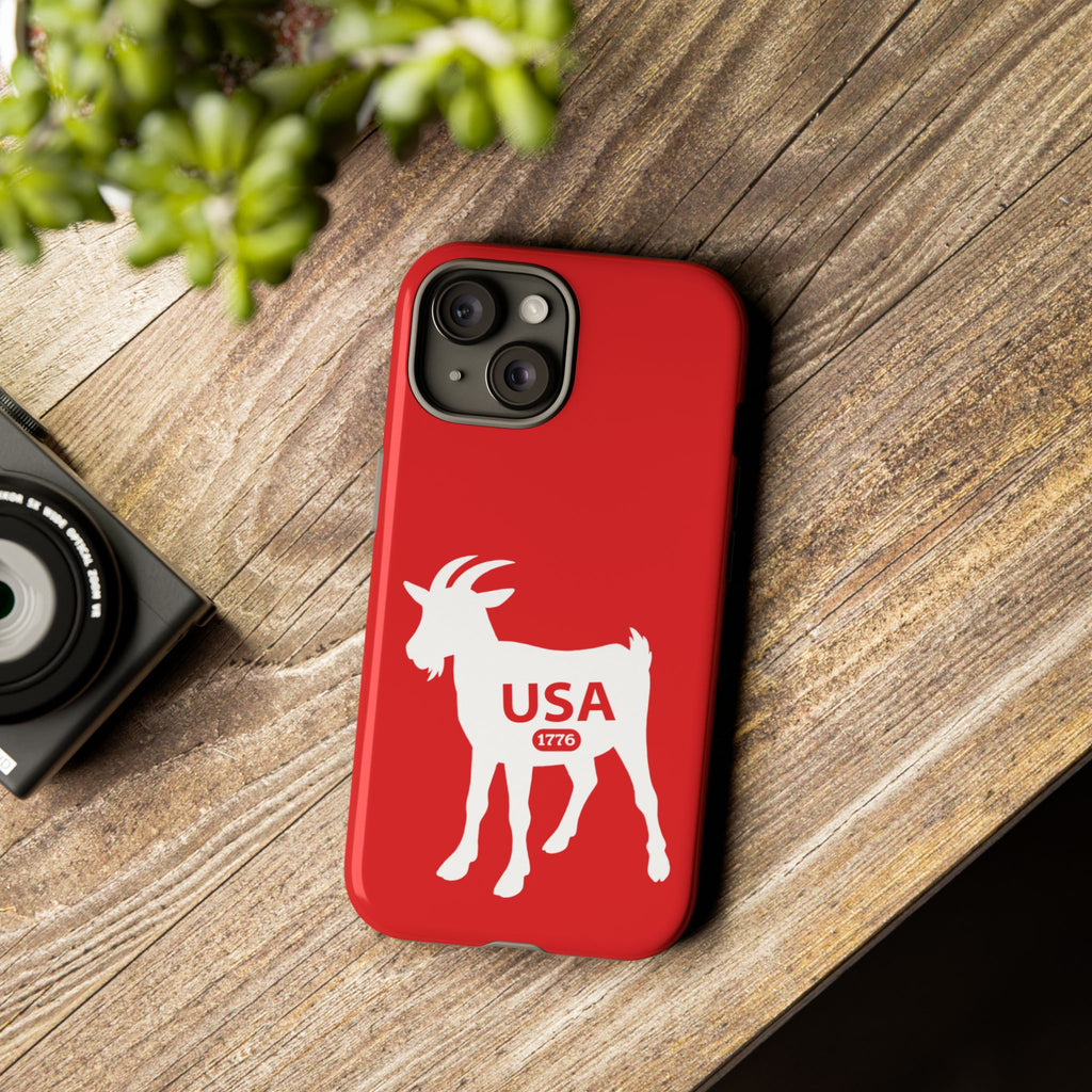 USA GOAT Phone Case — Patriotic 1776 Red Protective Case