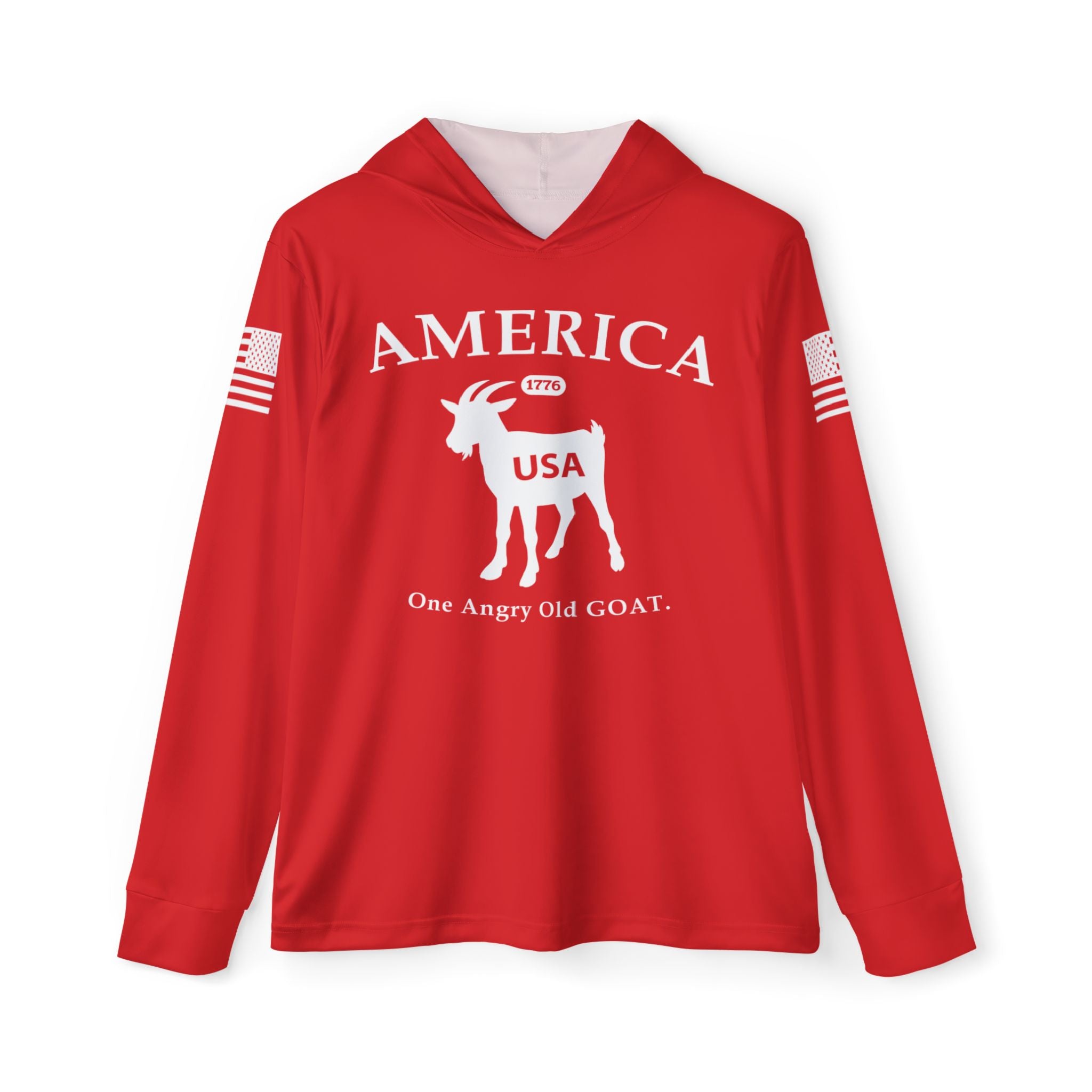 America 250th GOAT Hoodie — USA Goat Graphic Patriotic Sports Warmup Hoodie