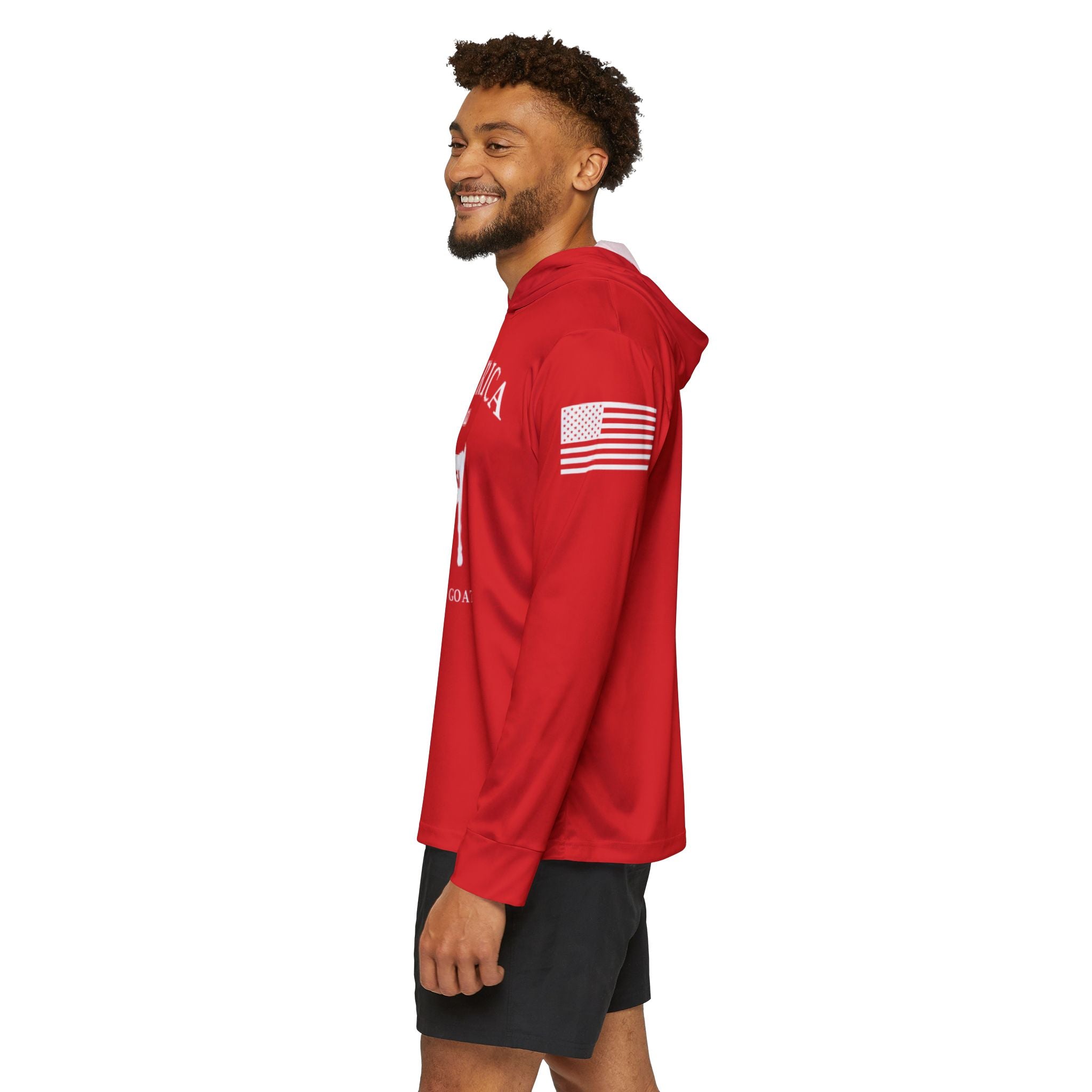 America 250th GOAT Hoodie — USA Goat Graphic Patriotic Sports Warmup Hoodie