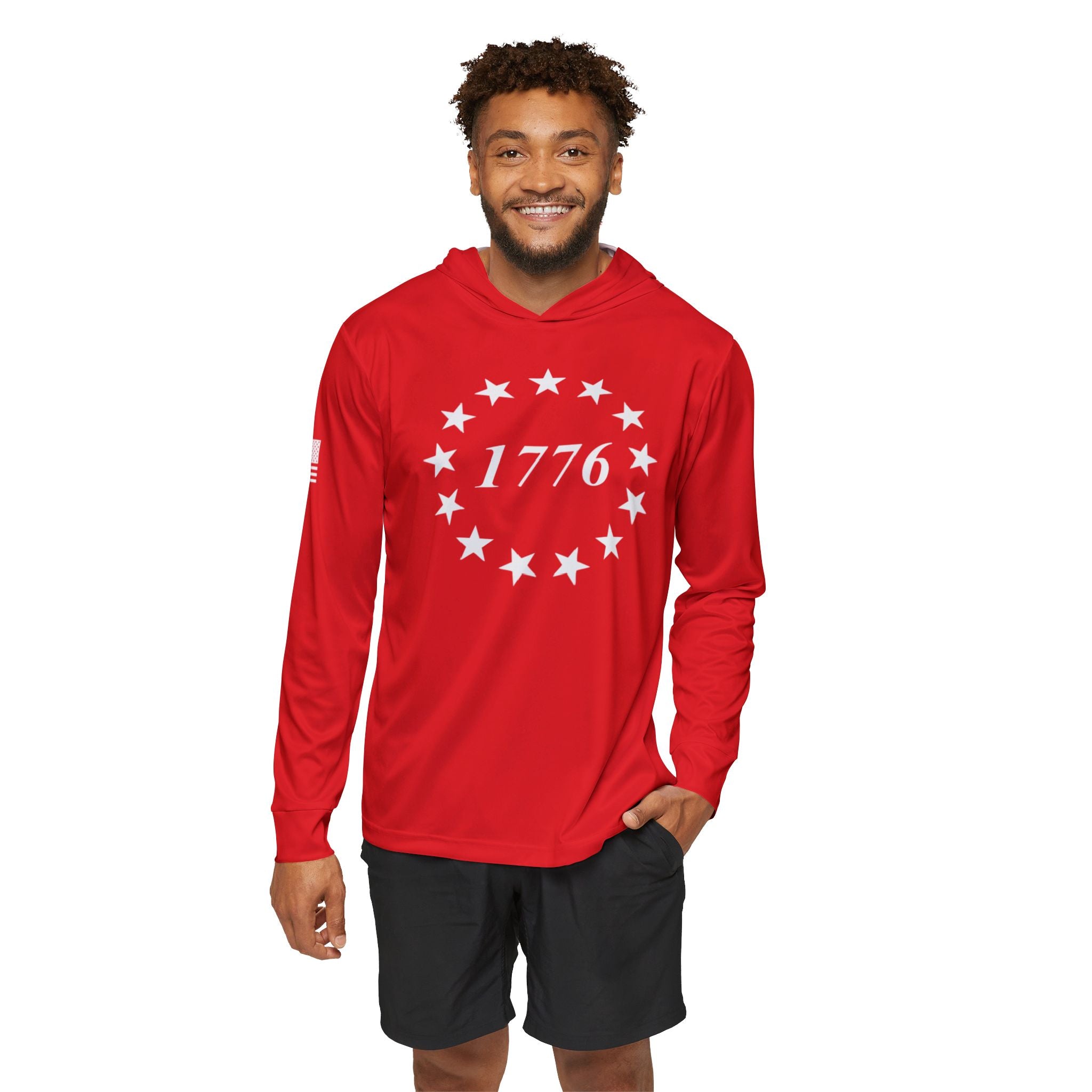 1776 13 Colony Stars Hoodie — Patriotic Men's Sports Warmup Pullover