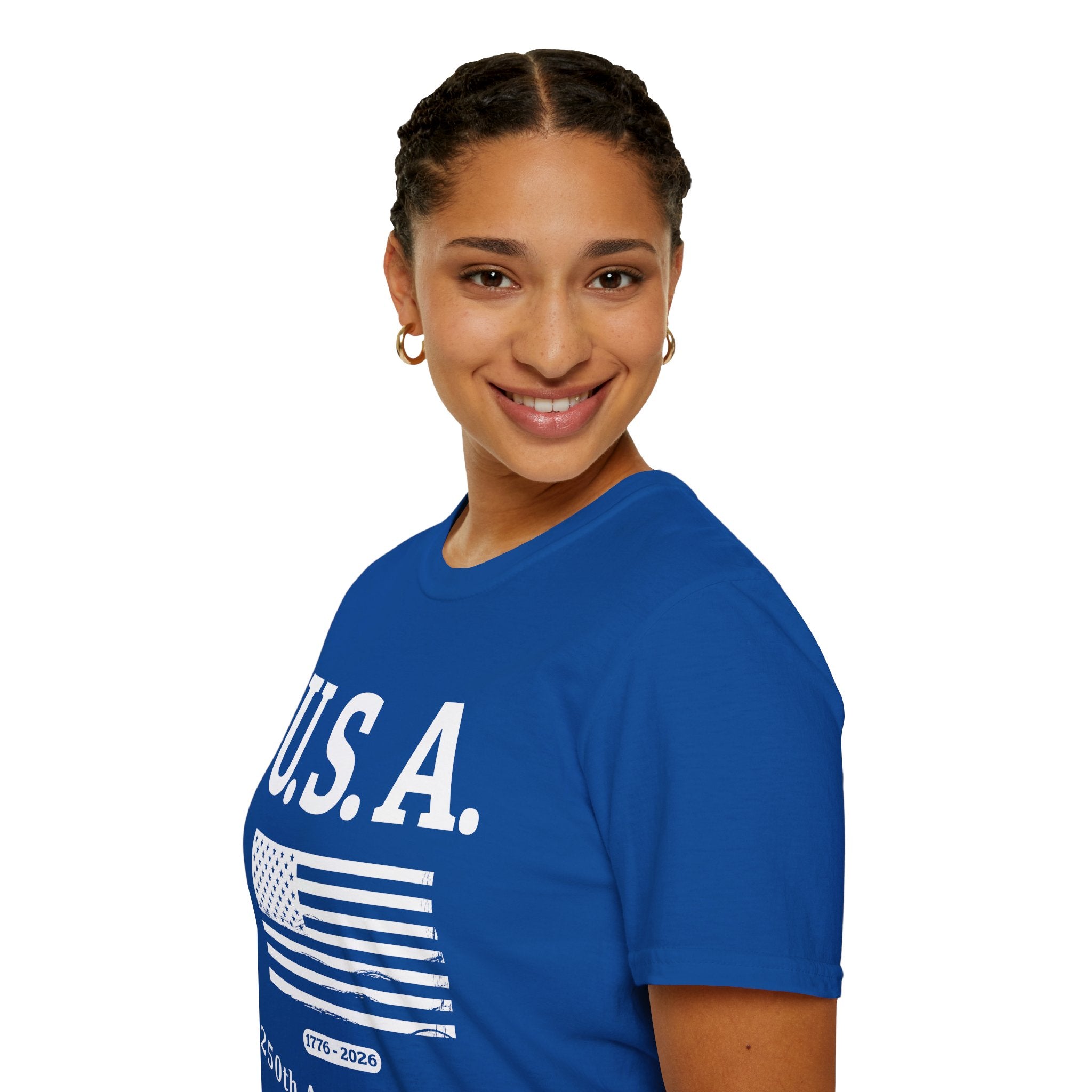 USA 250th Anniversary Soft Style T-Shirt — Patriotic American Flag Tee