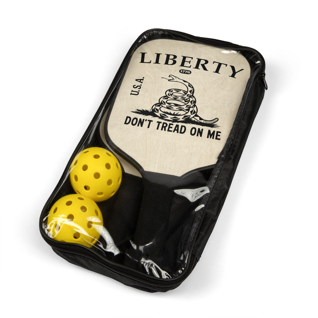 Pickleball Paddle Set – 'Liberty Don't Tread On Me' Gadsden Design (2-Pack with Balls)