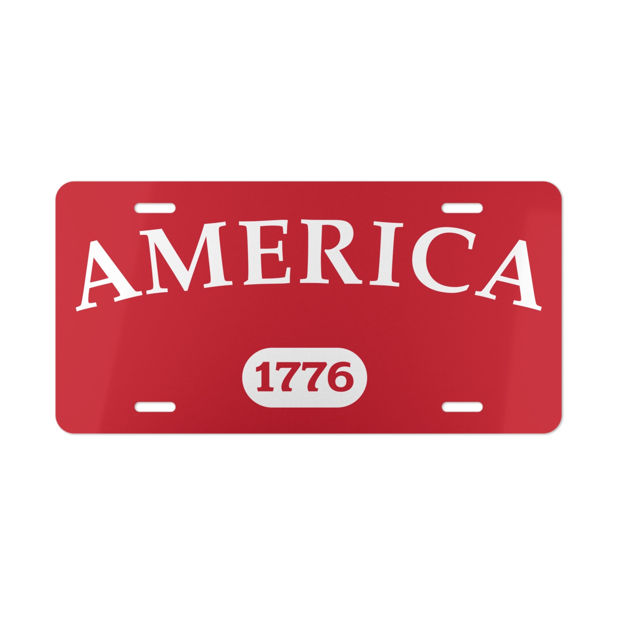 America 1776 Vanity Plate — Patriotic Red License Plate