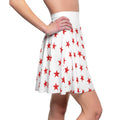 Red Star Print Skater Skirt — Retro Patriotic AOP Women's Mini