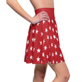 Red Star Skater Skirt — Patriotic White Stars AOP