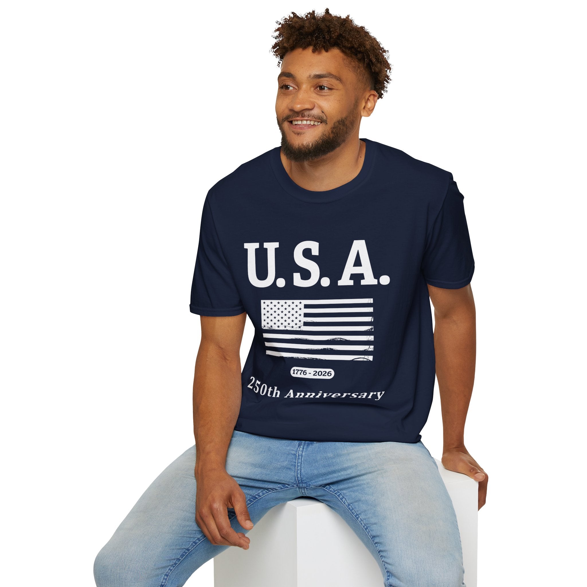 USA 250th Anniversary Soft Style T-Shirt — Patriotic American Flag Tee