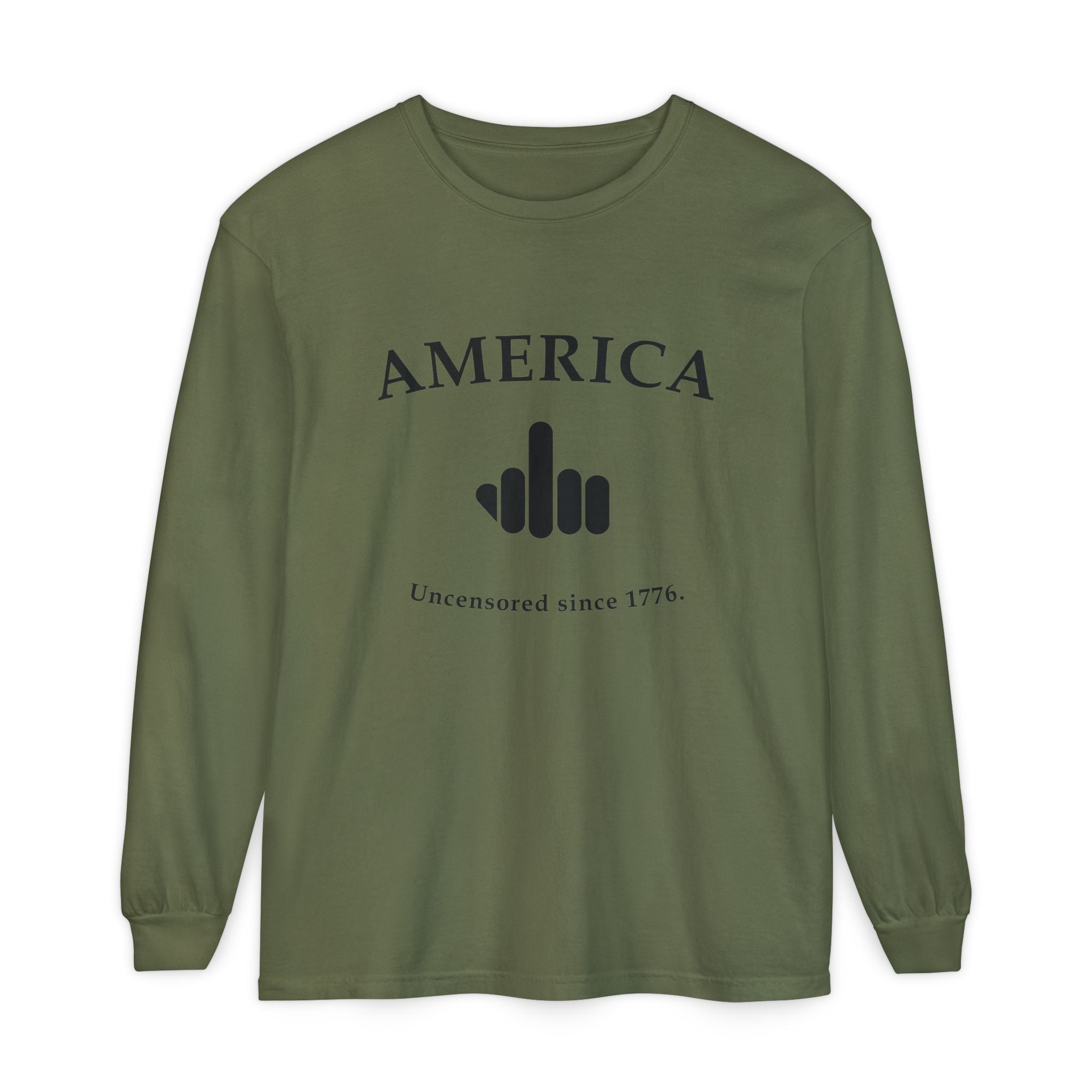 America 1776 Middle Finger Long Sleeve Tee