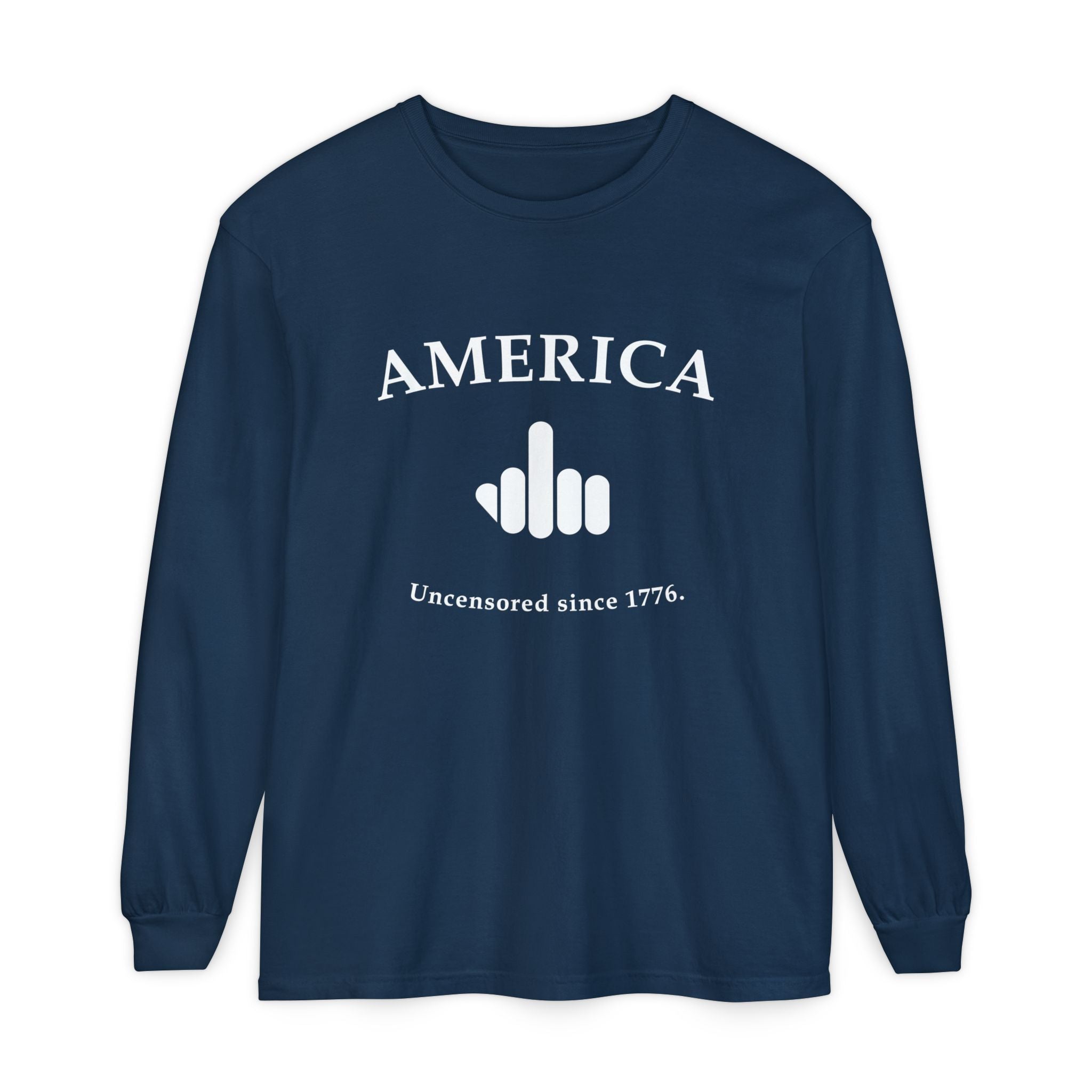 America 1776 Middle Finger Long Sleeve Tee