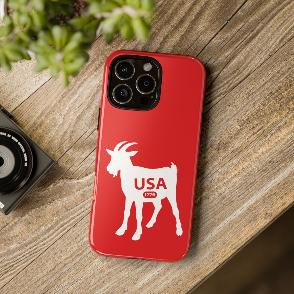 USA GOAT Phone Case — Patriotic 1776 Red Protective Case