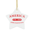 America 1776–2026 250th Anniversary Ceramic White Star Ornament