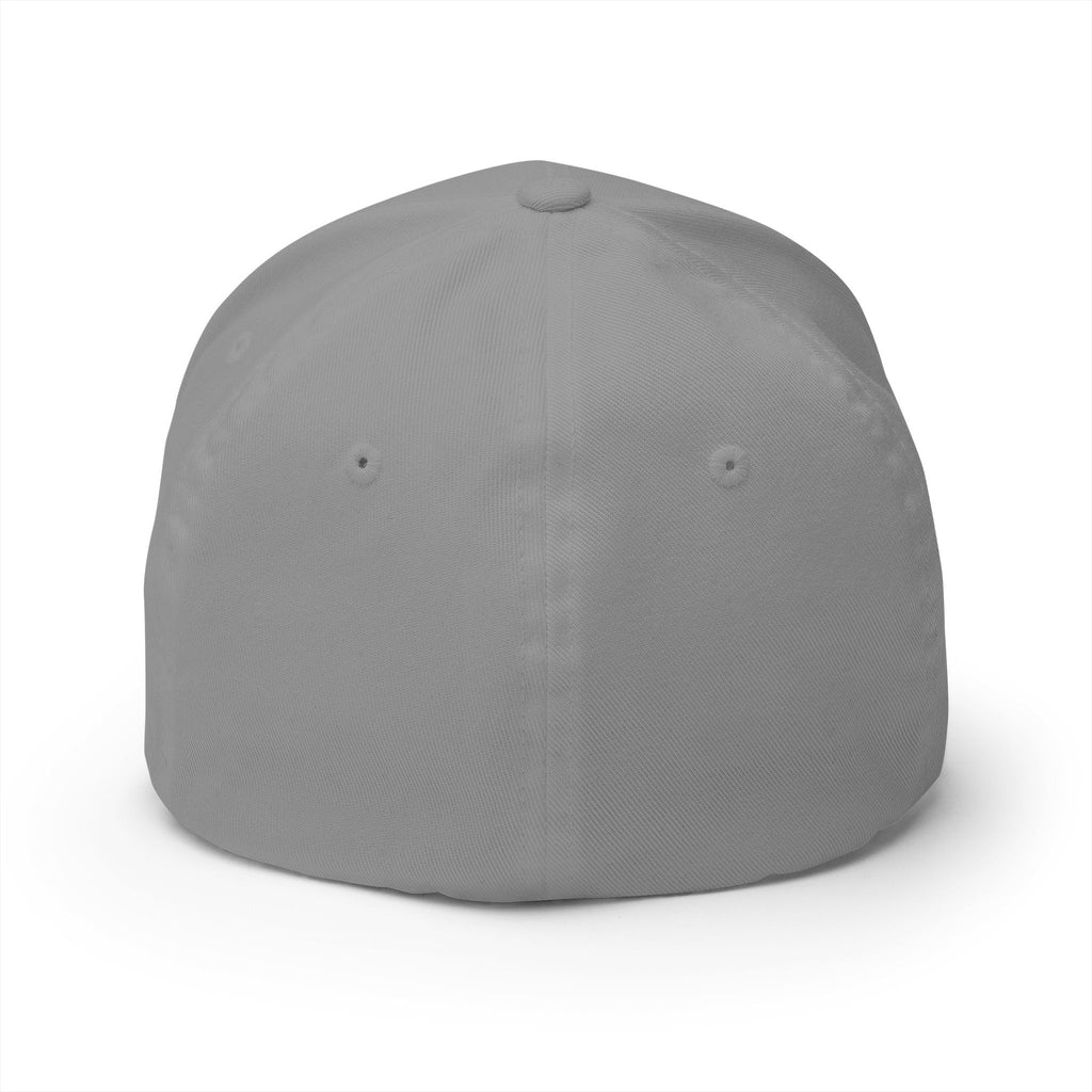 USA Embroidered Light Color Fitted Cap — Classic Patriotic White Hat