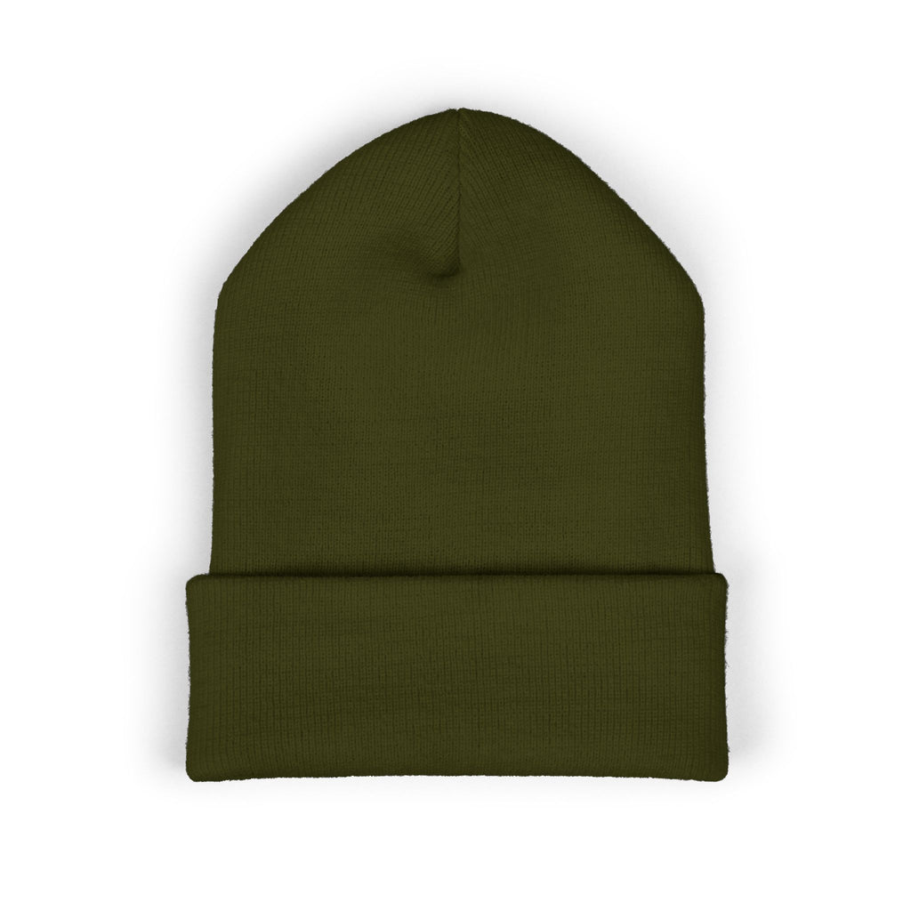 USA Embroidered Dark Color Cuffed Beanie — Patriotic Knit Hat