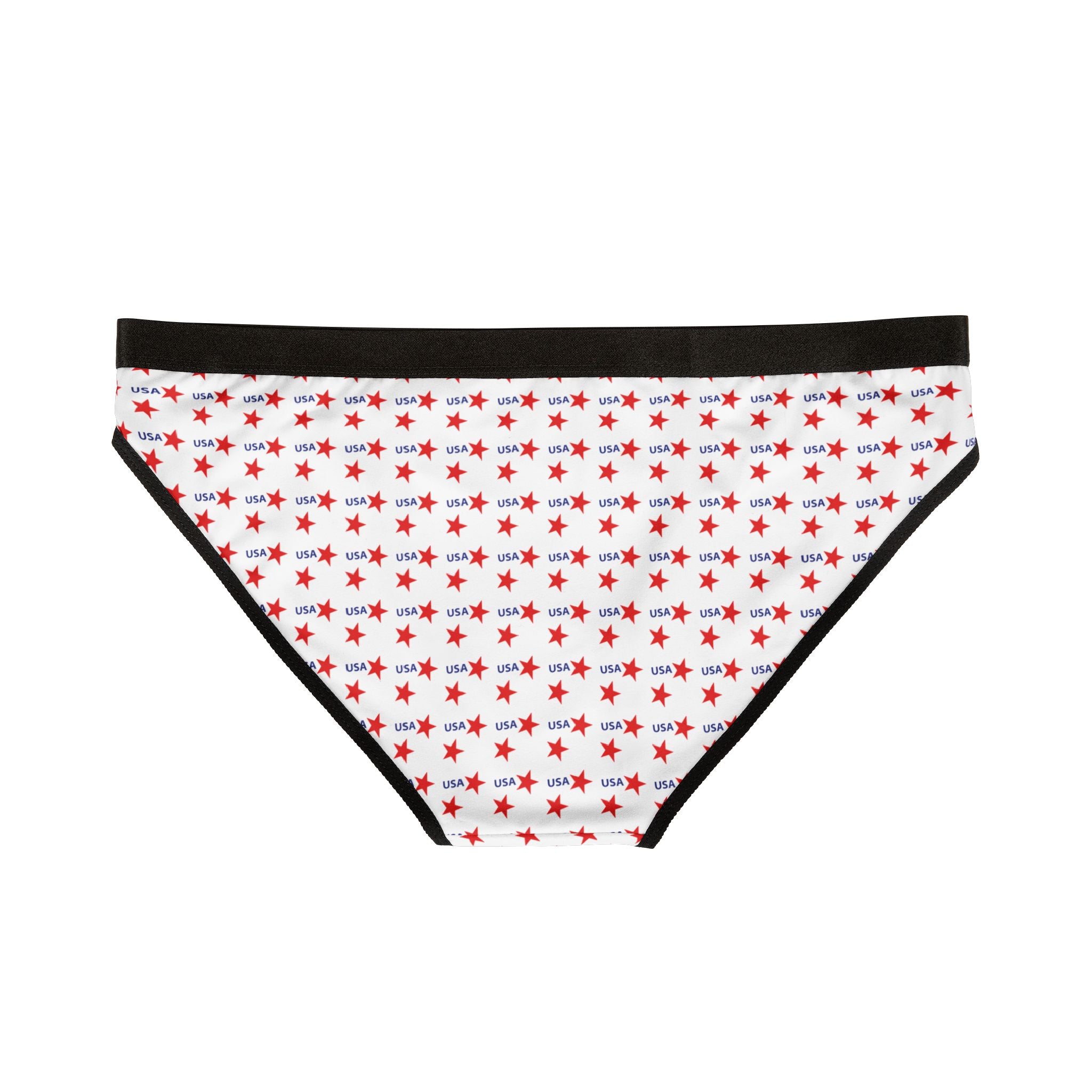 Patriotic Star Print Bikini Briefs — Red & Blue All-Over-Print Women's Underwear