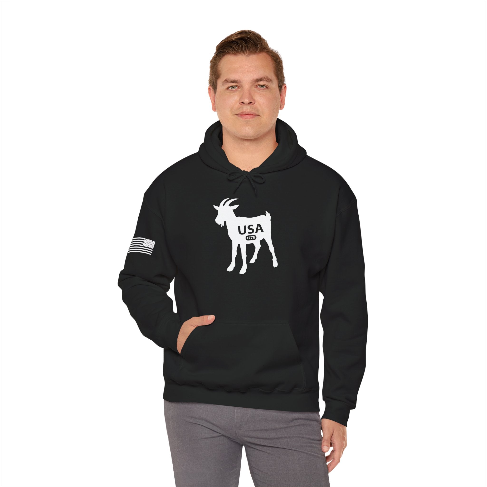 USA GOAT 1776 Hoodie – "USA Greatest of All Time" Patriotic Sweatshirt