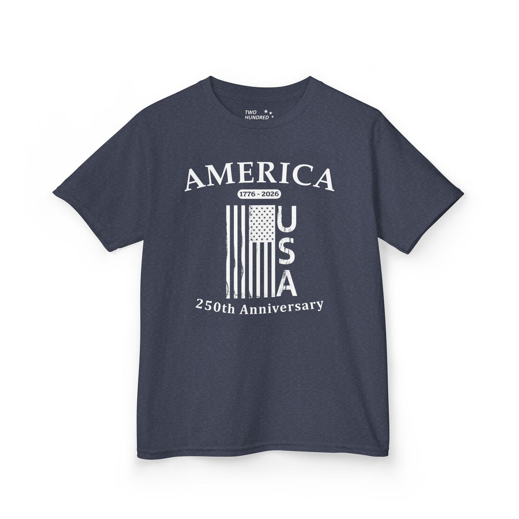 Kids Flag Tee — America USA 250th Anniversary Patriotic Flag Shirt