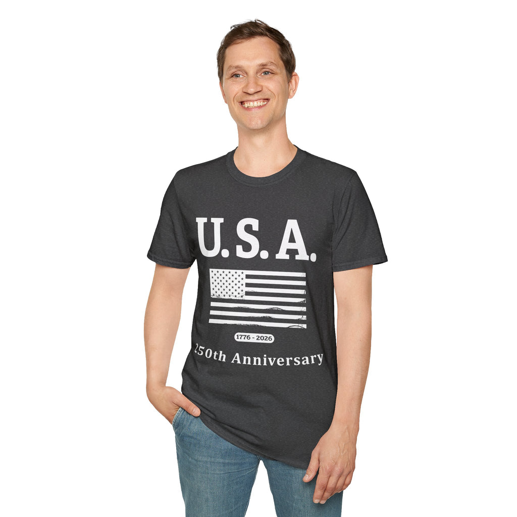 USA 250th Anniversary Soft Style T-Shirt — Patriotic American Flag Tee