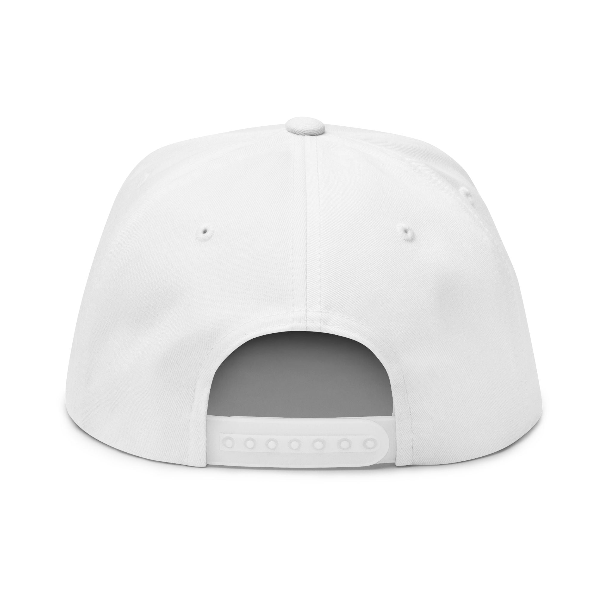 USA Embroidered Flat Bill Cap — Patriotic Snapback Hat with Flag Accent