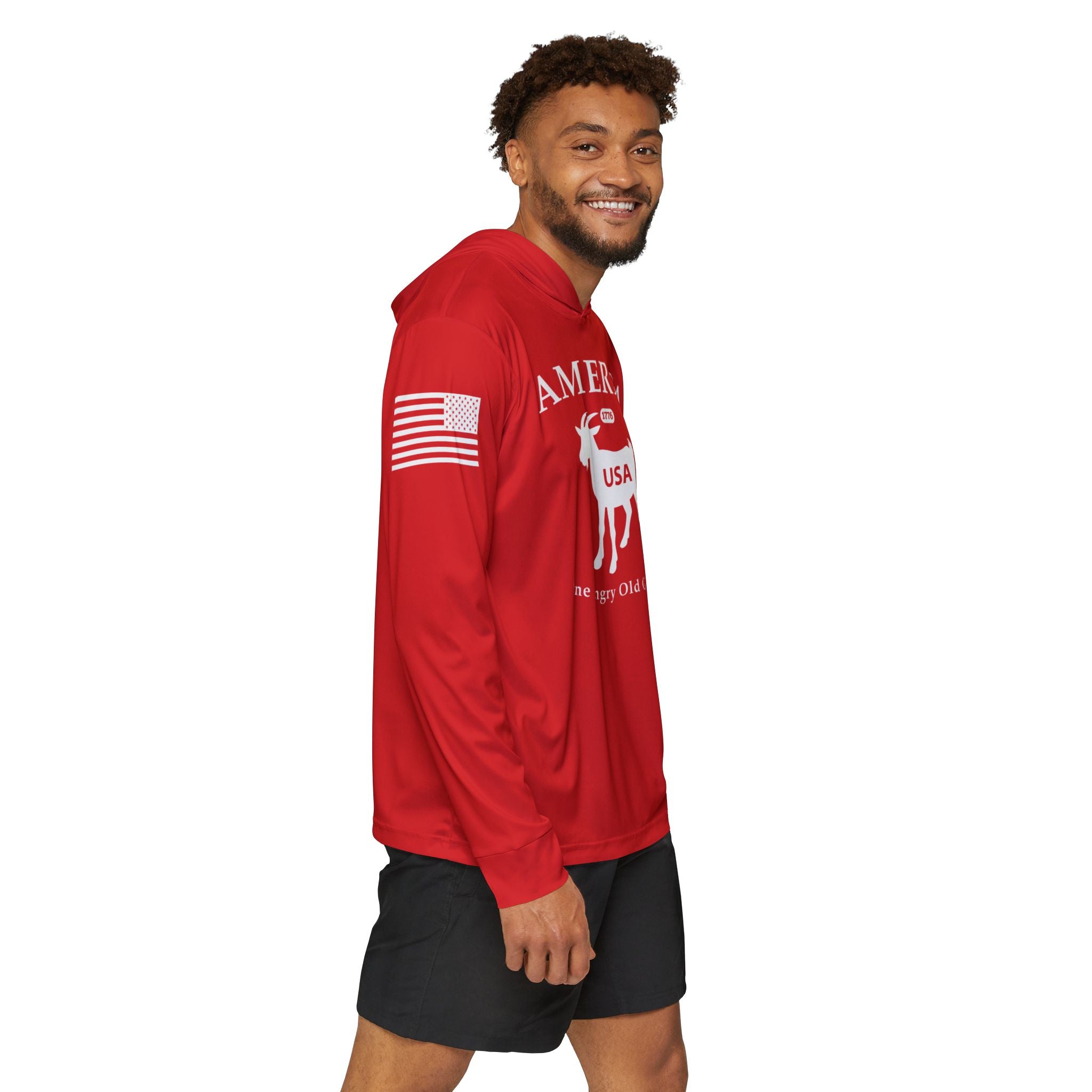 America 250th GOAT Hoodie — USA Goat Graphic Patriotic Sports Warmup Hoodie