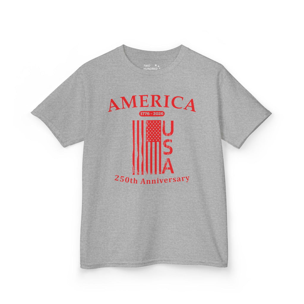 Kids Flag Tee — America USA 250th Anniversary Patriotic Flag Shirt