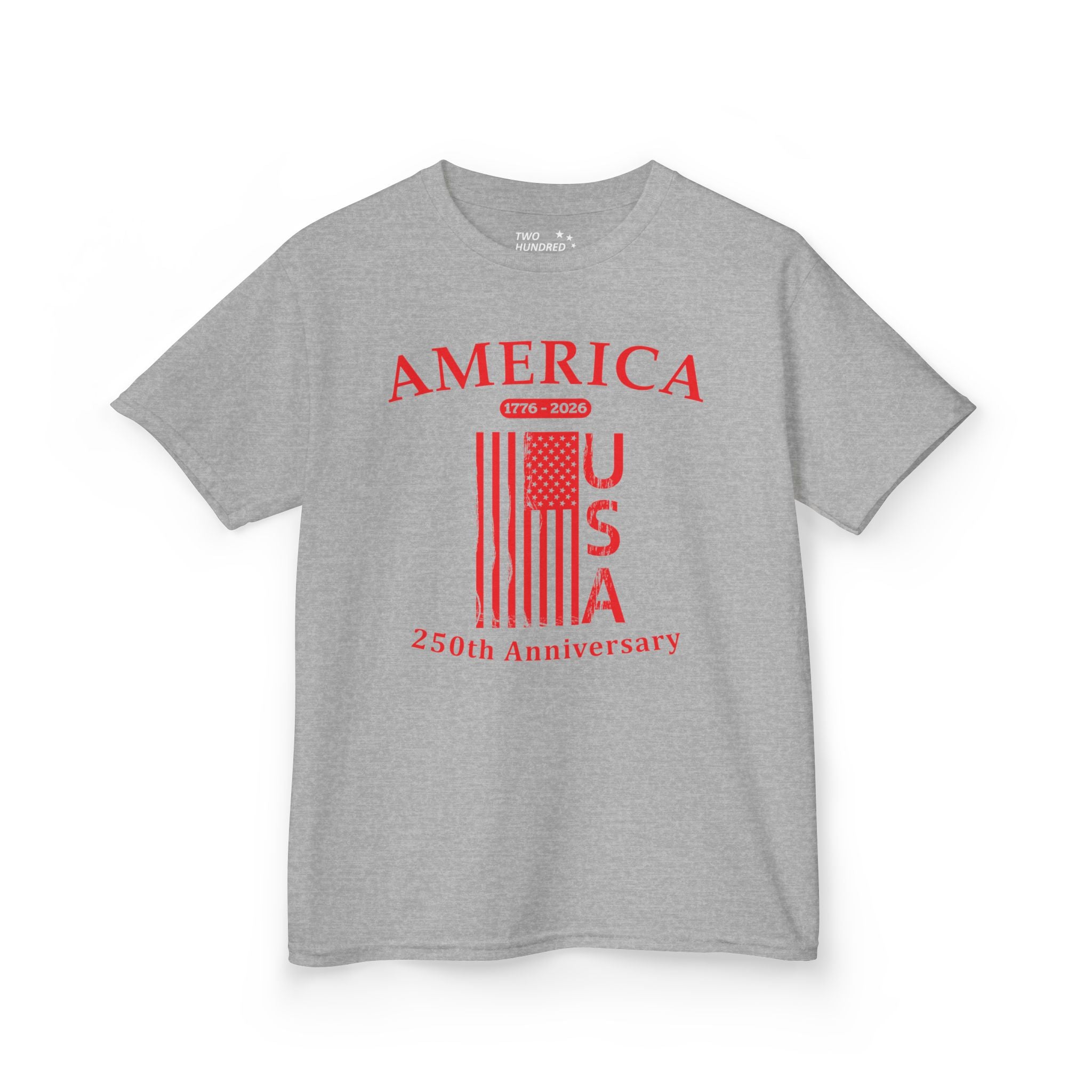 Kids Flag Tee — America USA 250th Anniversary Patriotic Flag Shirt